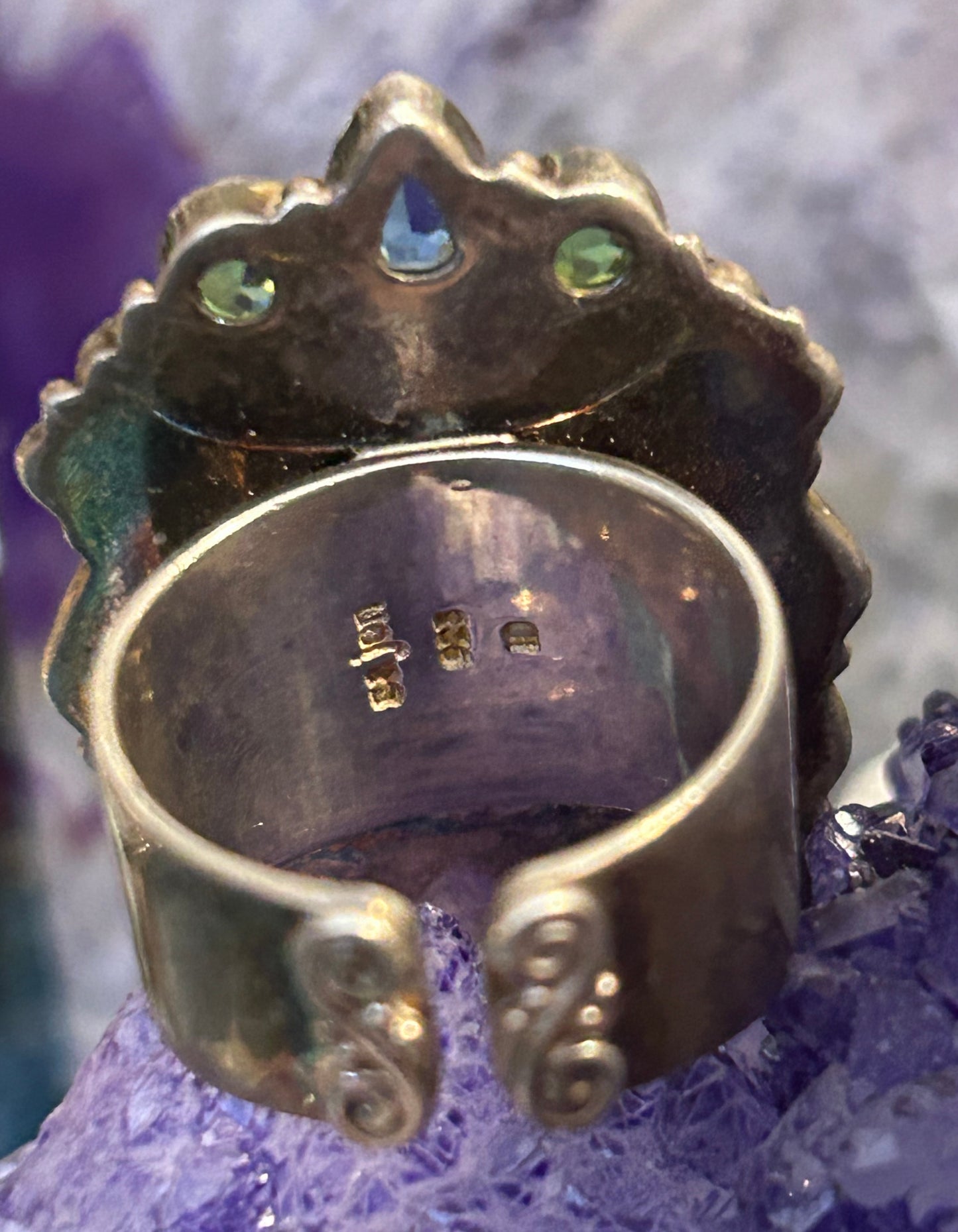 Vintage Sterling Silver Sajen Goddess Face Ring Size 6.25-8