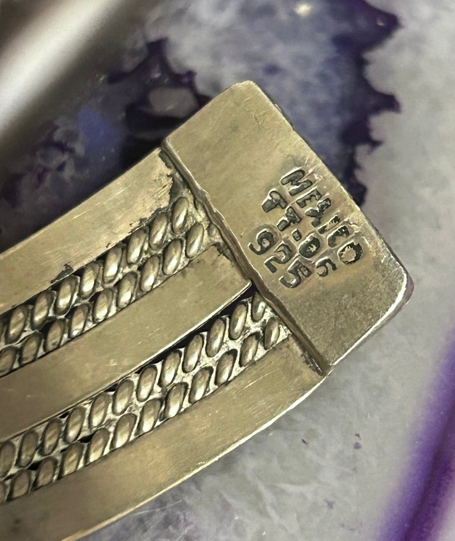 Vintage Sterling Silver Taxco Mexico Multi Band Twist Cuff Bracelet