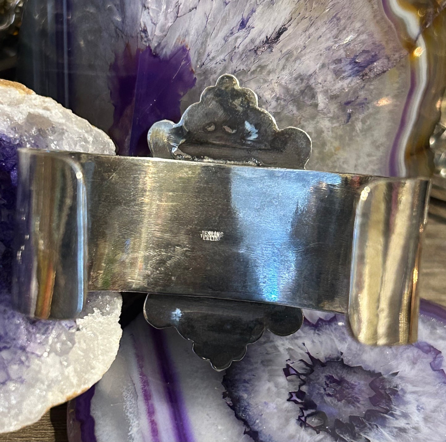 Sterling Silver Handmade Turquoise Spiny Oyster Multi-Stone Large Cuff Bracelet