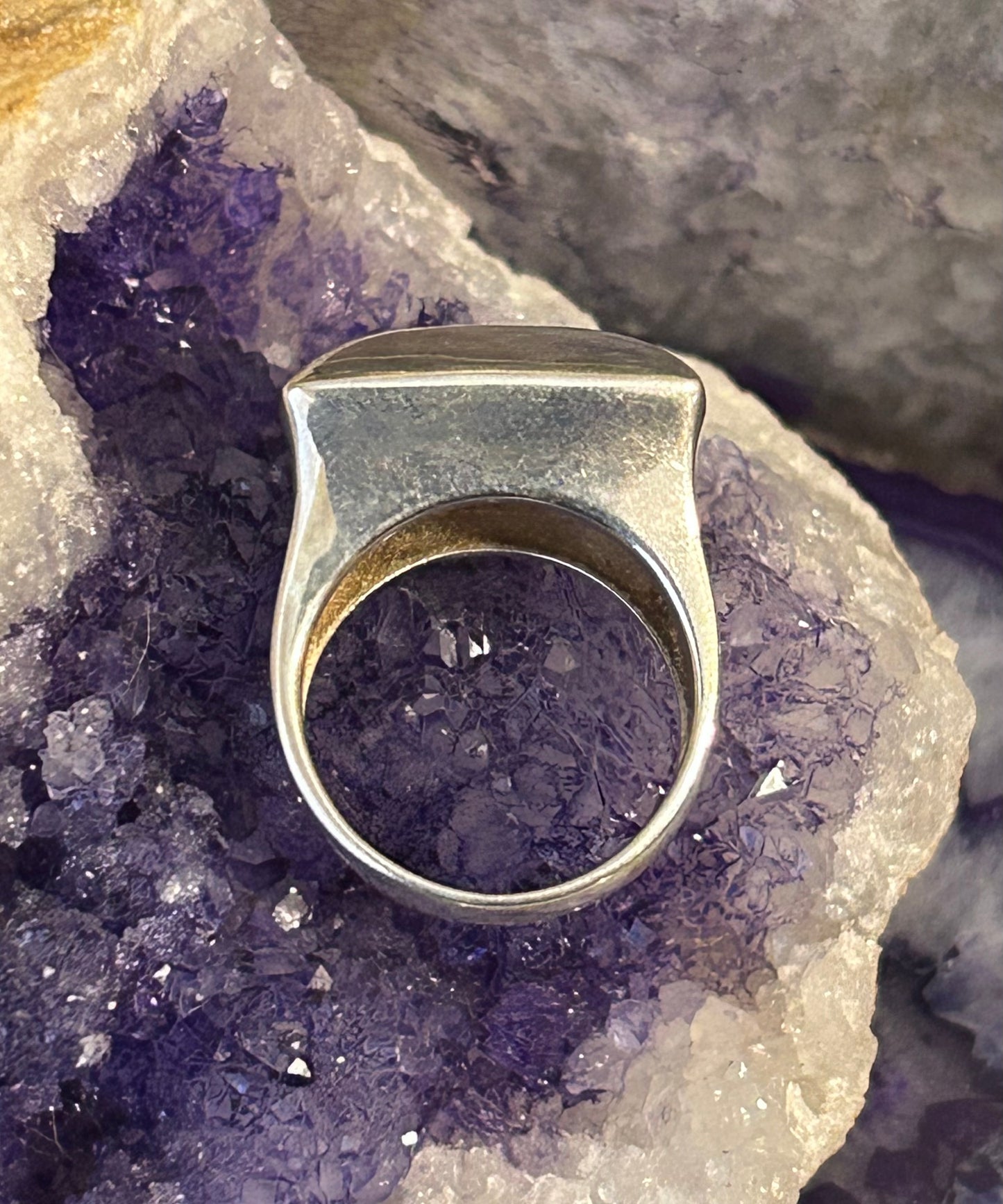Vintage Sterling Silver Modernist Ring Size • 8