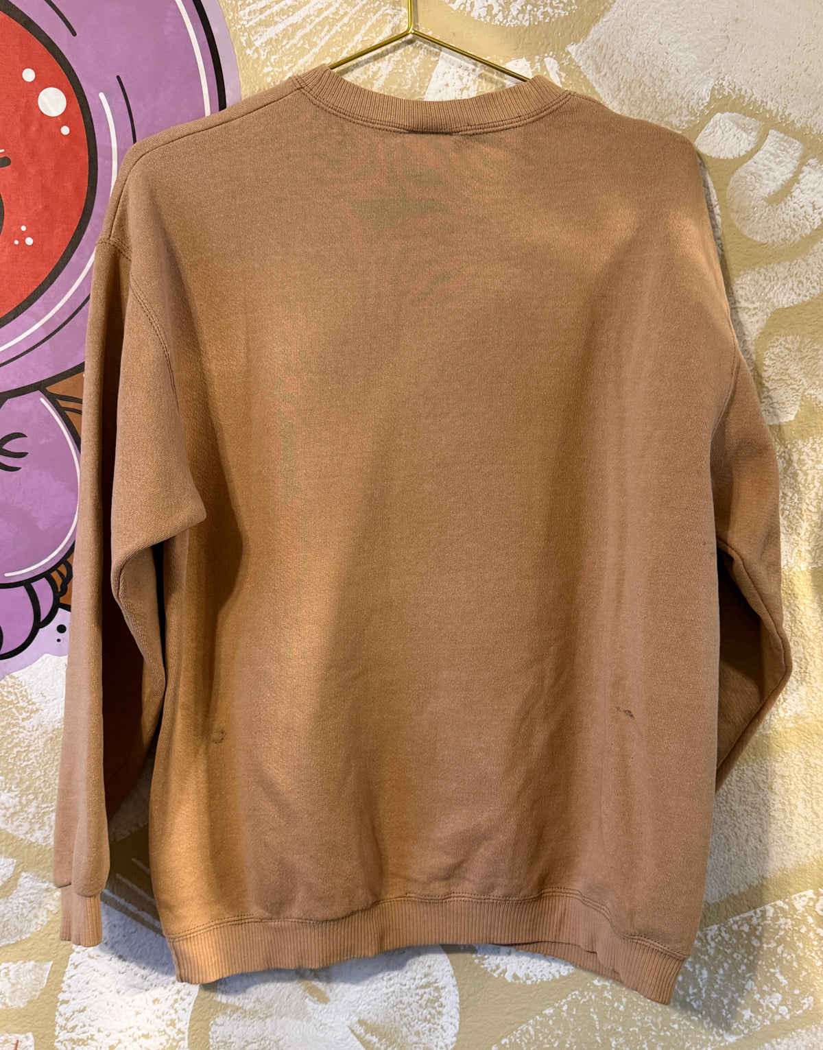GuzFurbished SPOOKY SZN KID GRIMM Vtg Tan Crewneck Sweatshirt