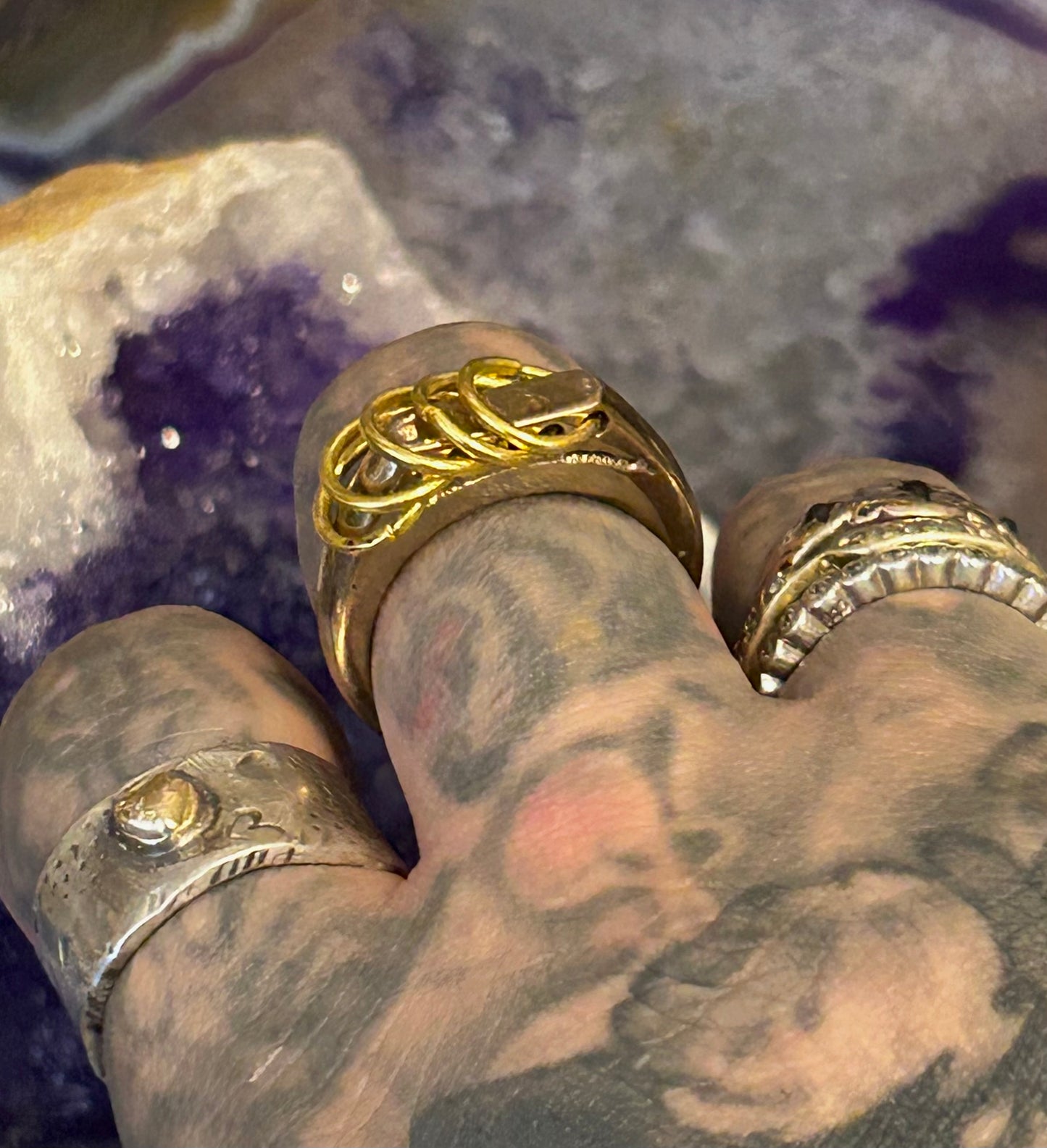 Handmade Casted Bronze Signet Style Fidget Ring by Mark • Size 7