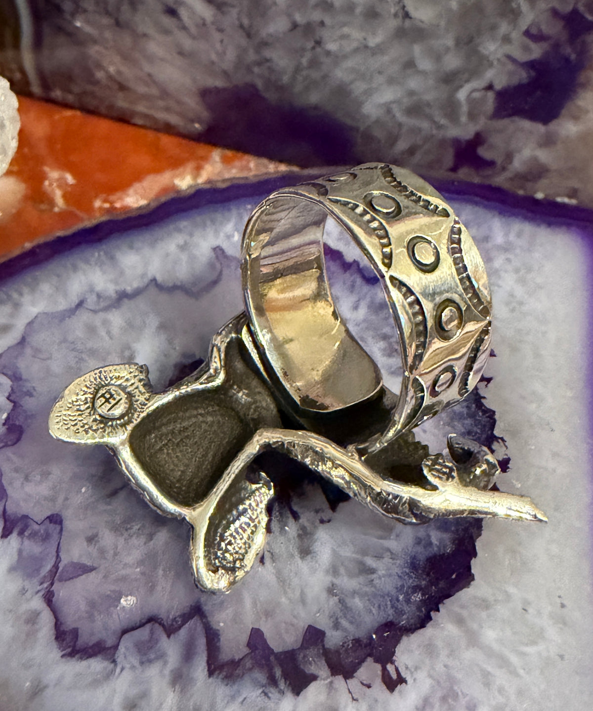 Sterling Silver Modern Taxco Mexico Cute Puppy Dog Ring Adjustable