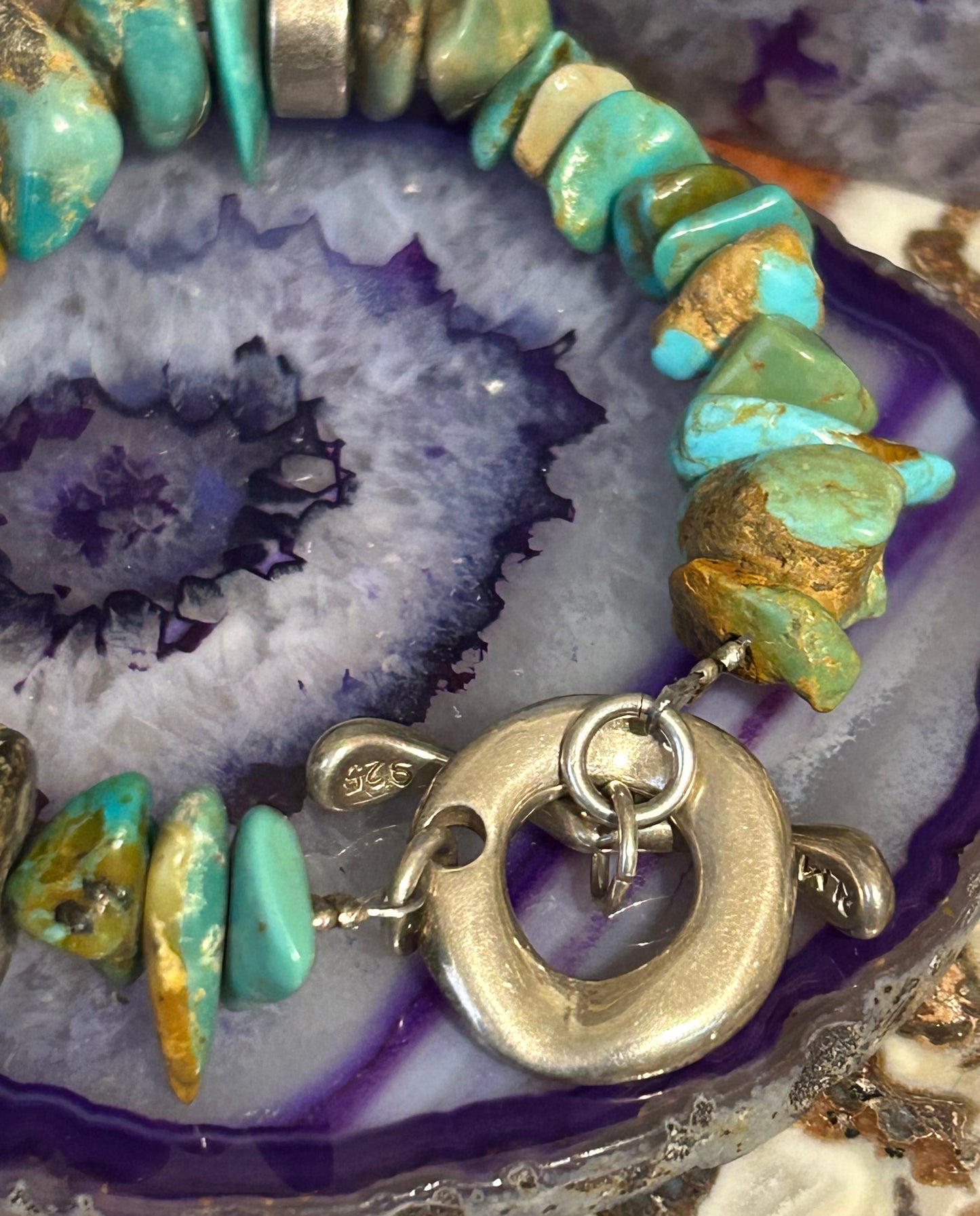 Sterling Silver RLM Robert Lee Morris Turquoise & Silver Toggle Bracelet