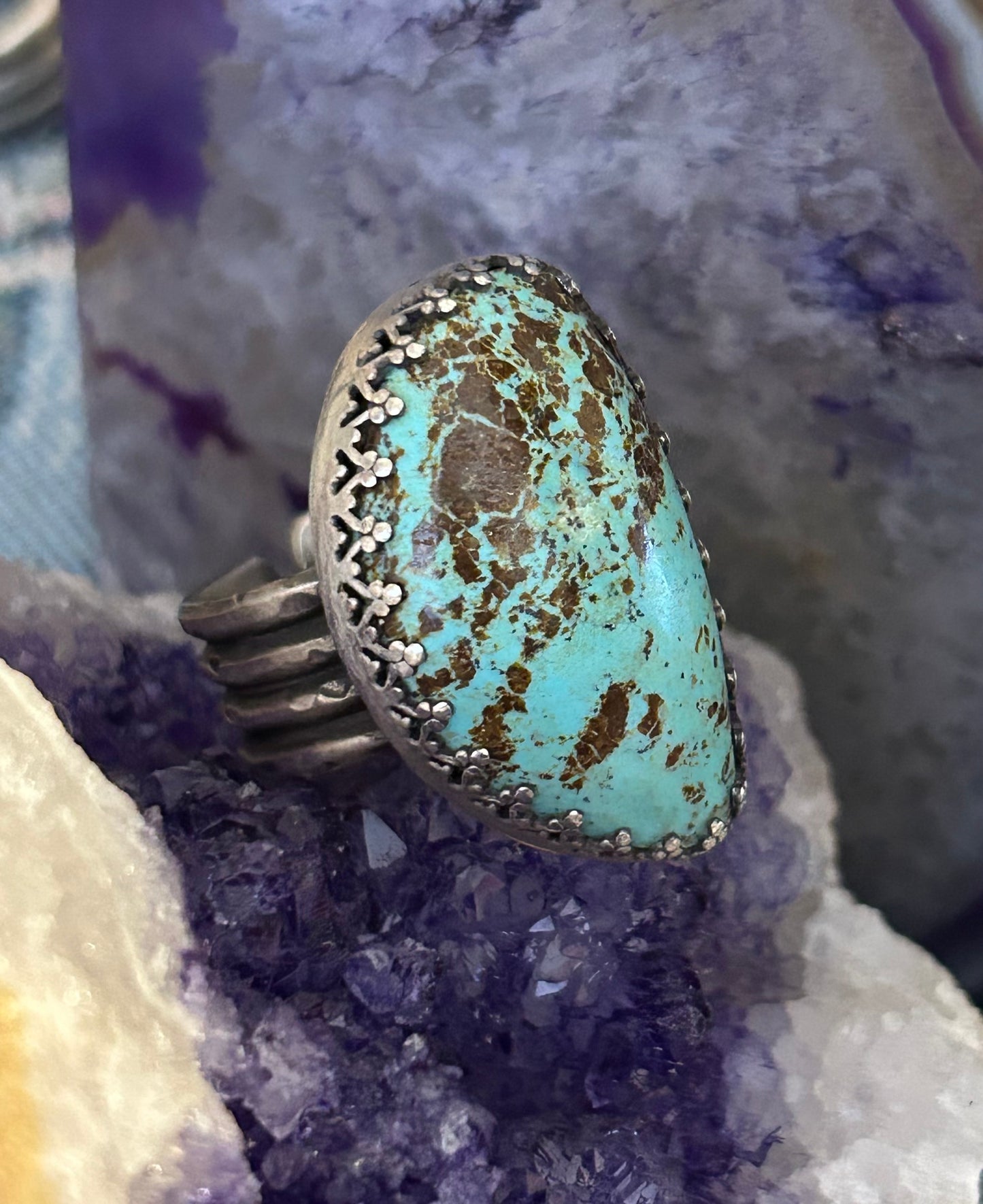 GUZ LOVE NO.90 • Large Turquoise & Sterling Ring Size 6-7