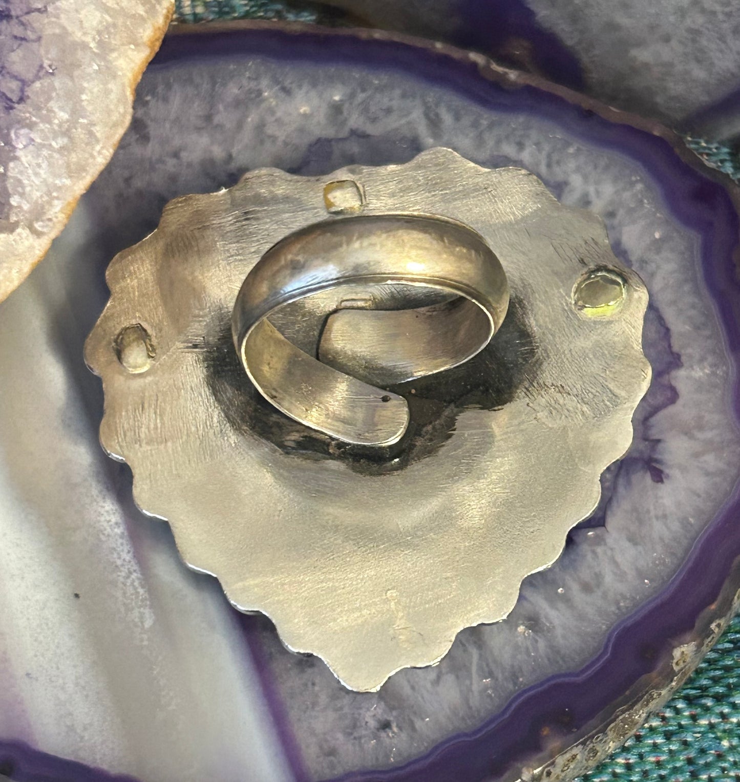 GuzFurbished Sterling Silver Statement Heart Ring • Adjustable