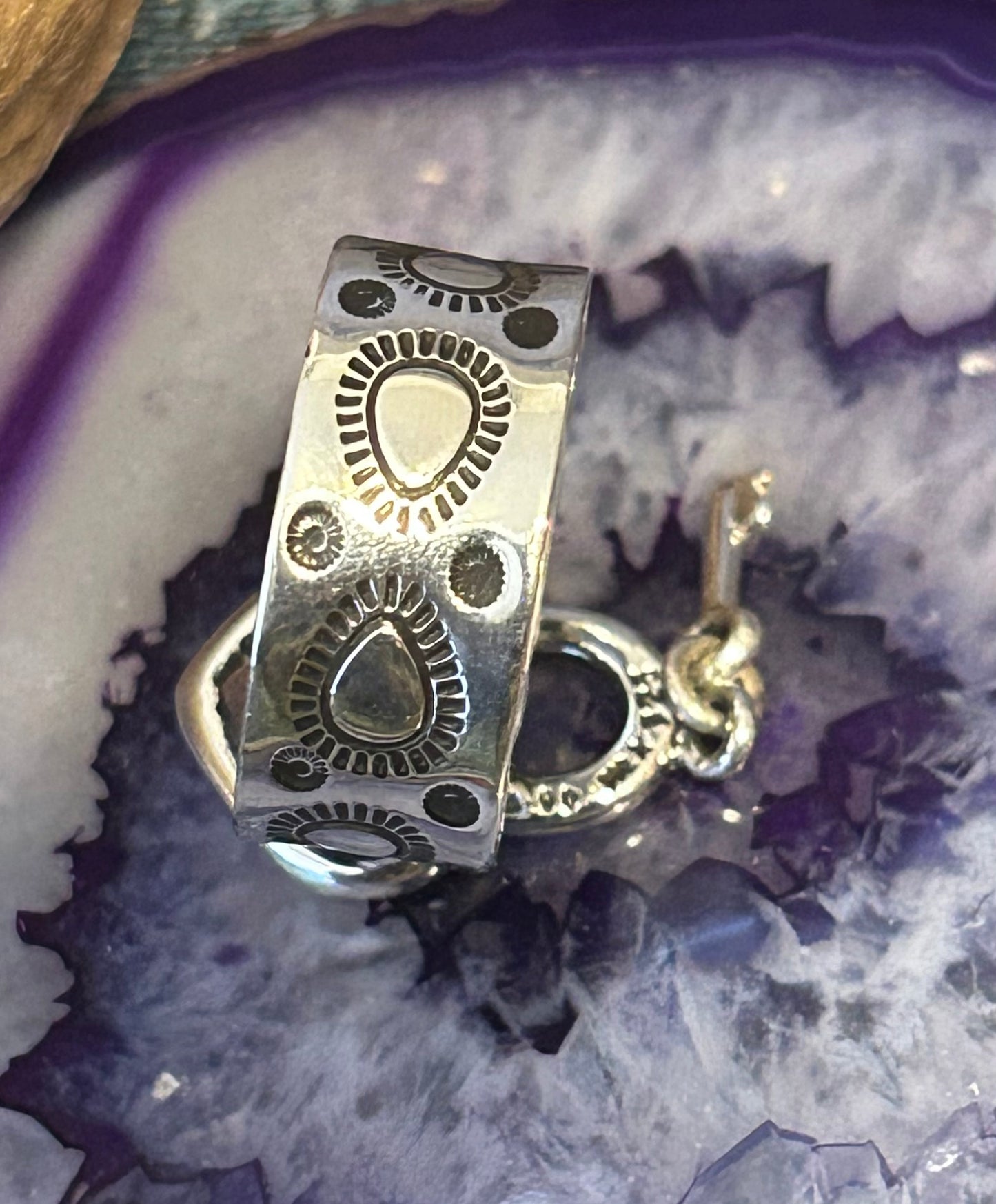 Sterling Silver Modern Taxco Mexico “Key To My Heart” Ring • Adjustable