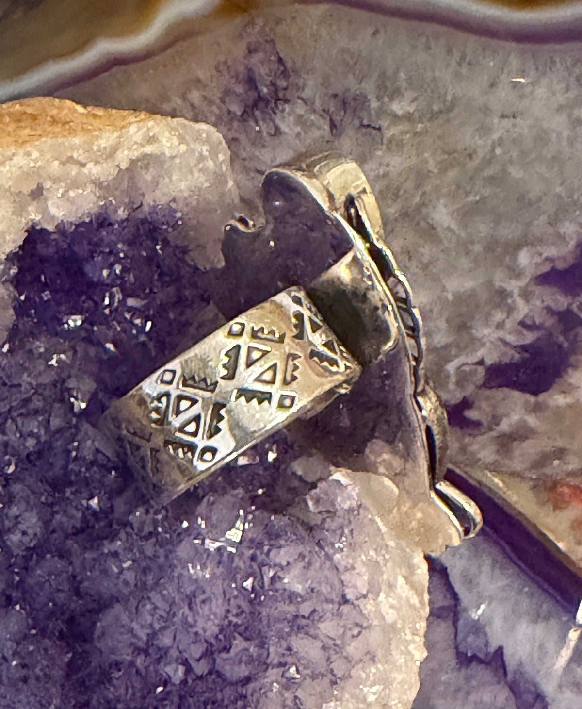 Sterling Silver Modern Taxco Mexico Owl Ring w/ Zircon Stone Ring