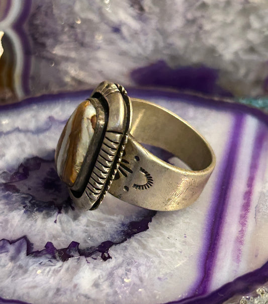 Sterling Silver Native American J Piaso Jr Wild Horse Jasper to Ring Sz 12