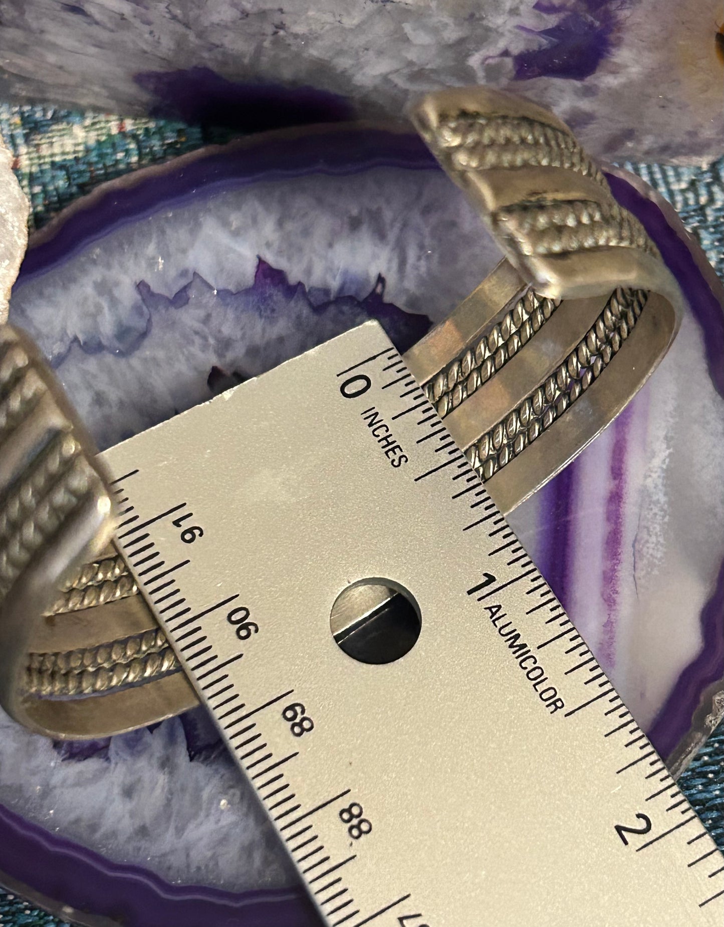 Vintage Sterling Silver Taxco Mexico Multi Band Twist Cuff Bracelet