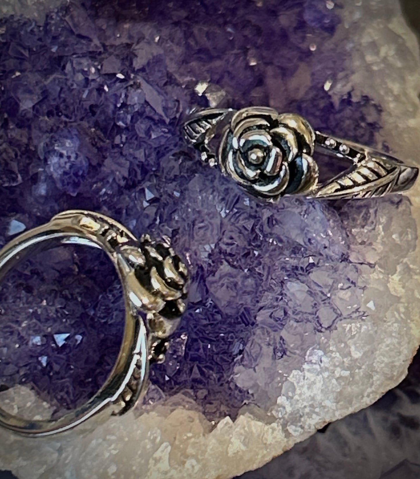Sterling Silver Rose Rings