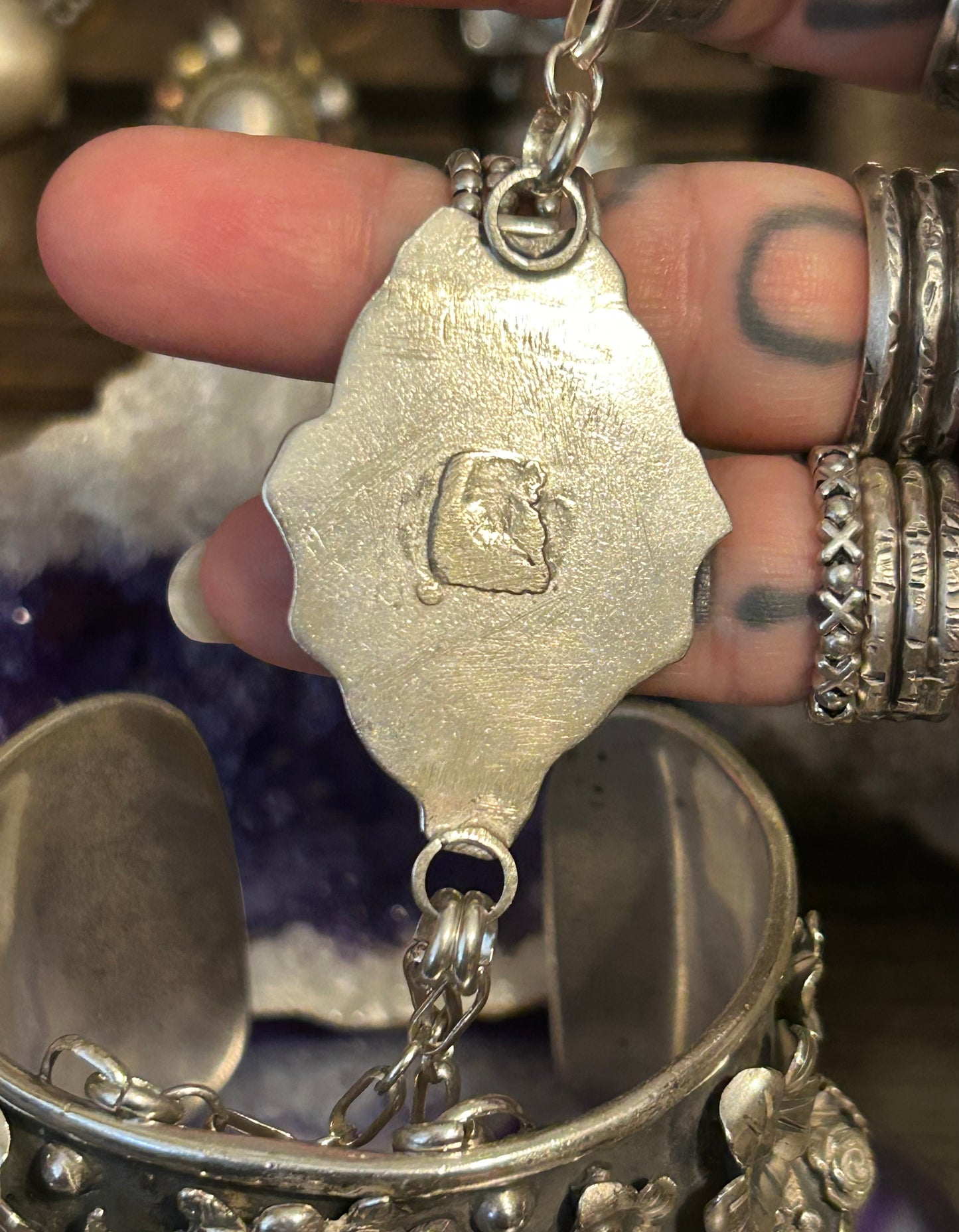 GuzFurbished x Taxco Sterling Silver Day of the Dead Hand-harness Bracelet Set