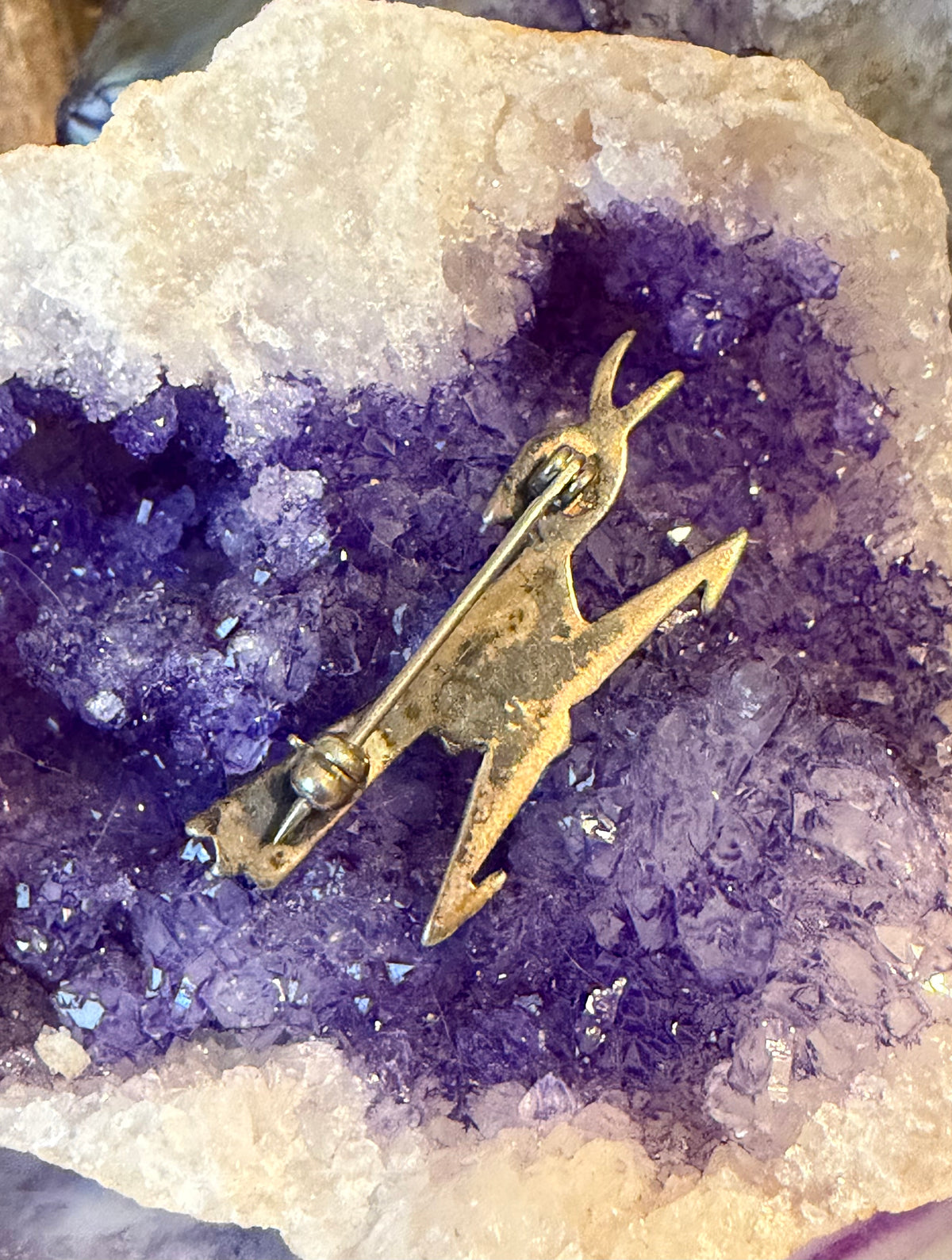 Vintage Native American Sterling Silver Turquoise Inlay Roadrunner Pin Brooch