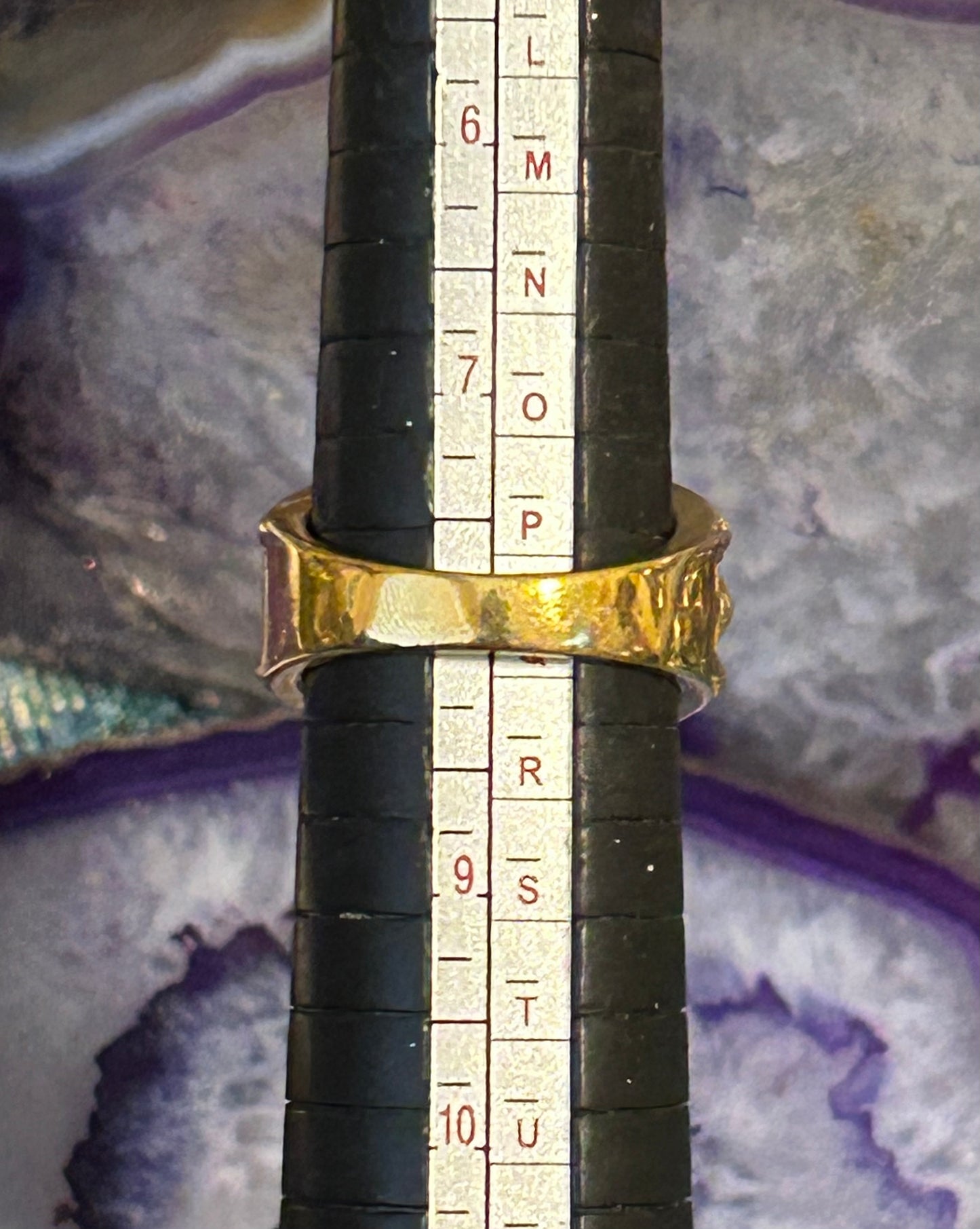 Vintage Sterling Silver Gold Vermeil Byzantine Style Ring • Size 8
