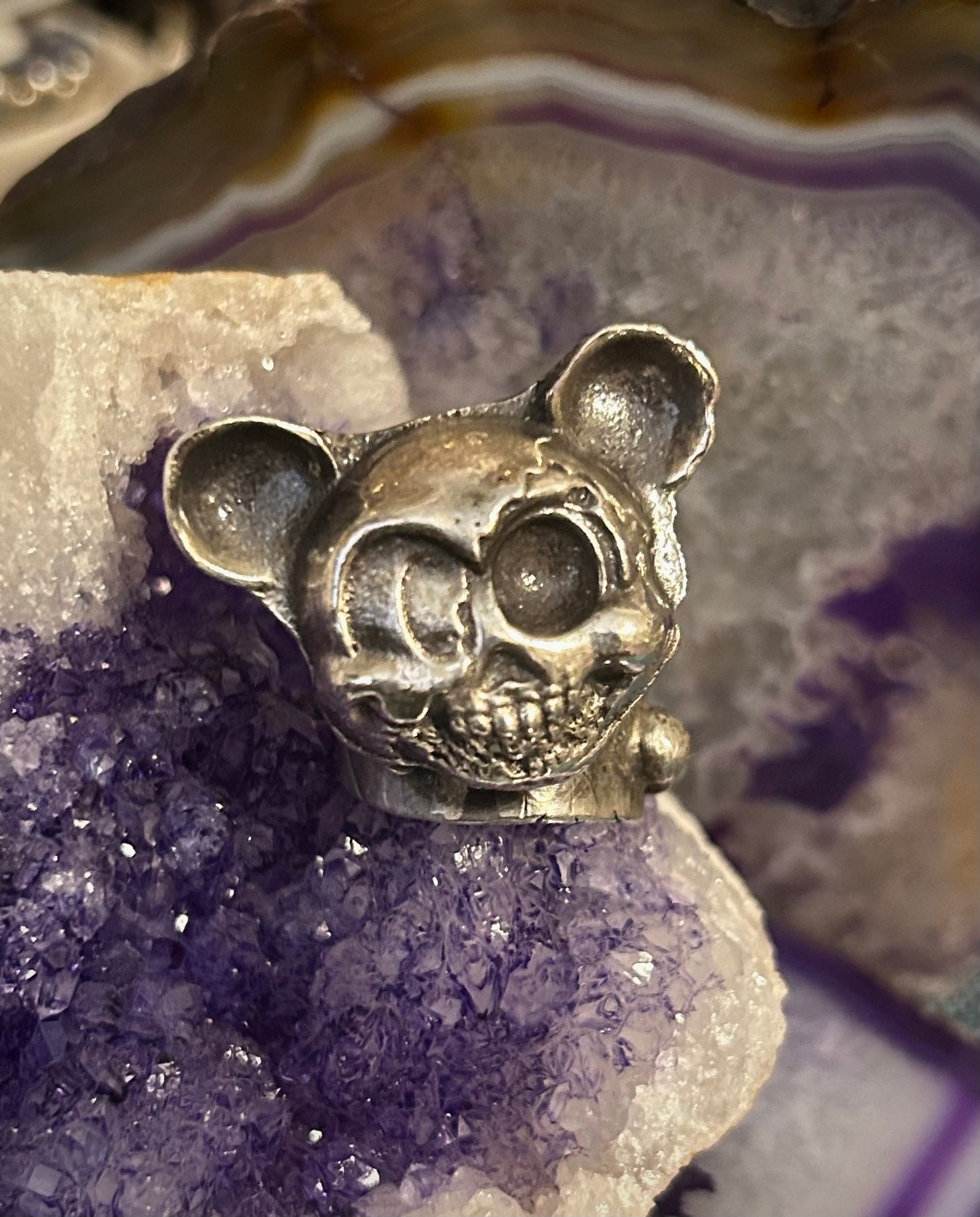 Sterling Silver GUZ LOVE “ZOMBIE MOUSE” Cast & Sculpted Bypass Ring