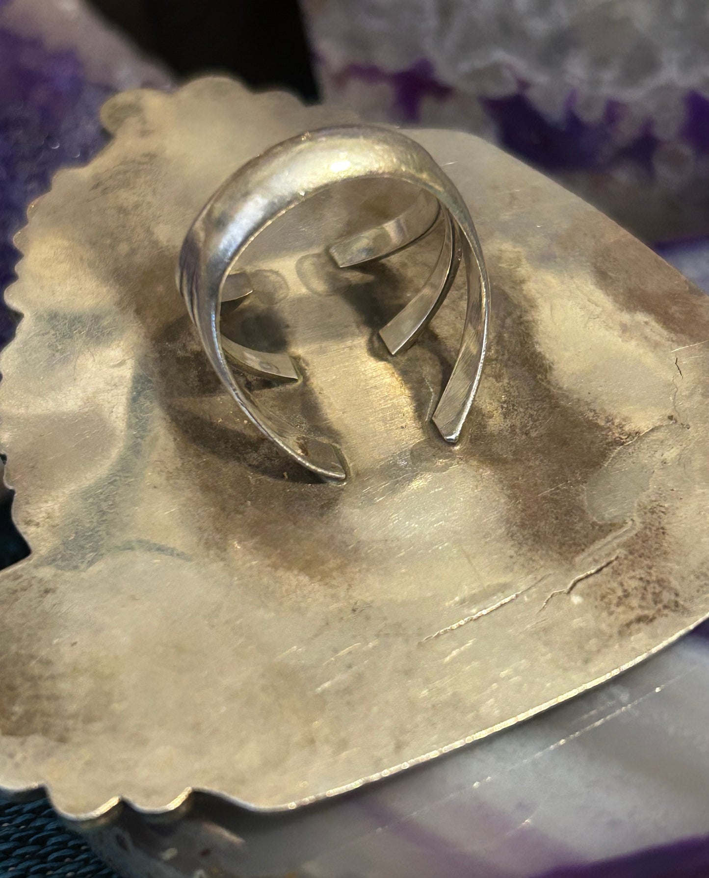 Vintage Sterling Silver Massive Turquoise Statement Ring Size 8.5