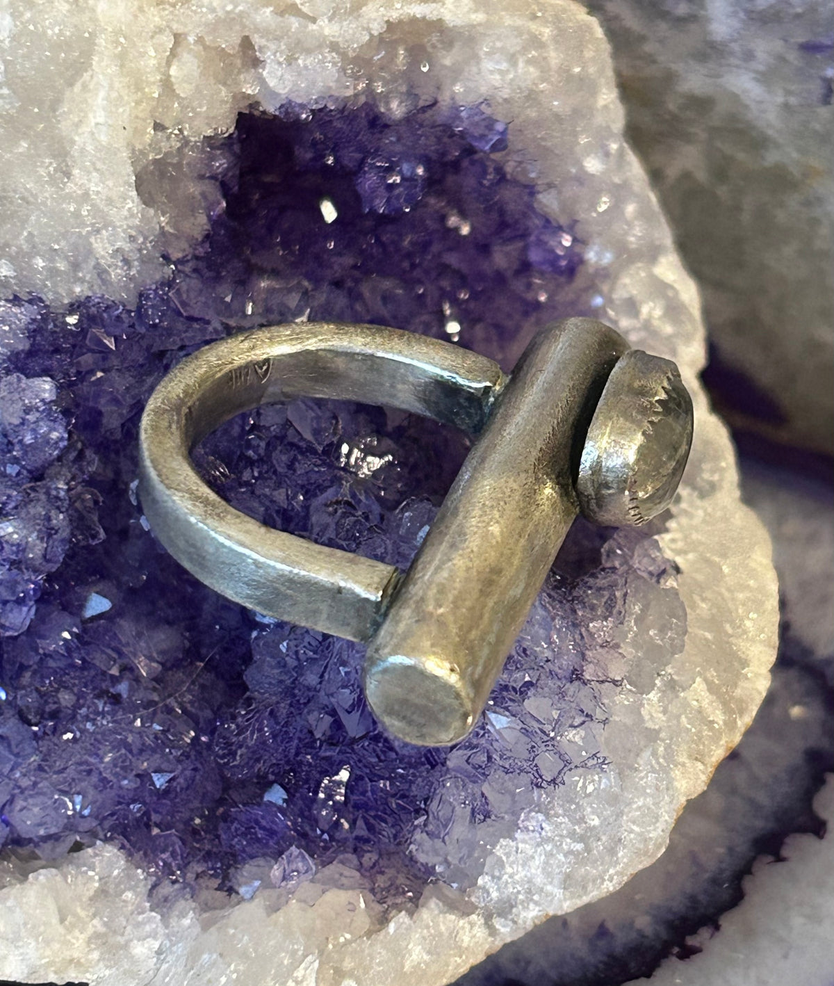 GUZ LOVE NO.115 • Sterling Silver Sculptural Heart Quartz Ring Size 7