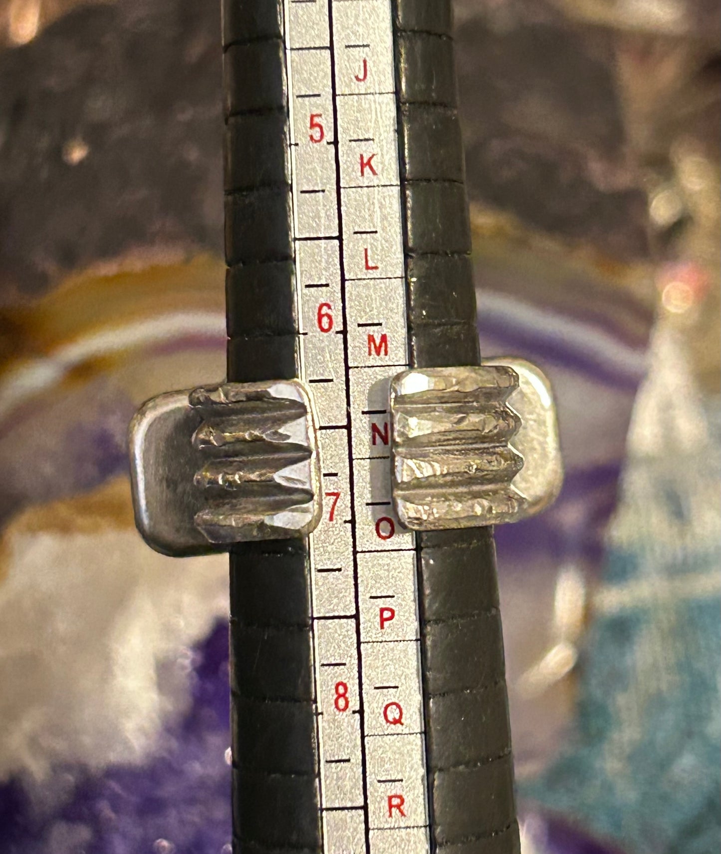 GUZ LOVE 1of1 Sterling Silver Rose & White Topaz Bar Ring • Size 5-6.5