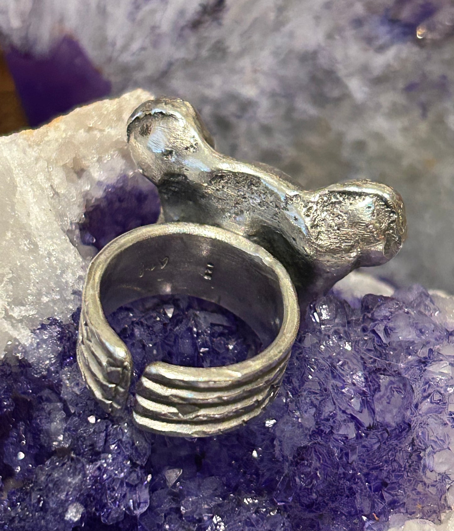 *Made to Order* GUZ LOVE Handmade Sterling Silver Skull Mouse Ring