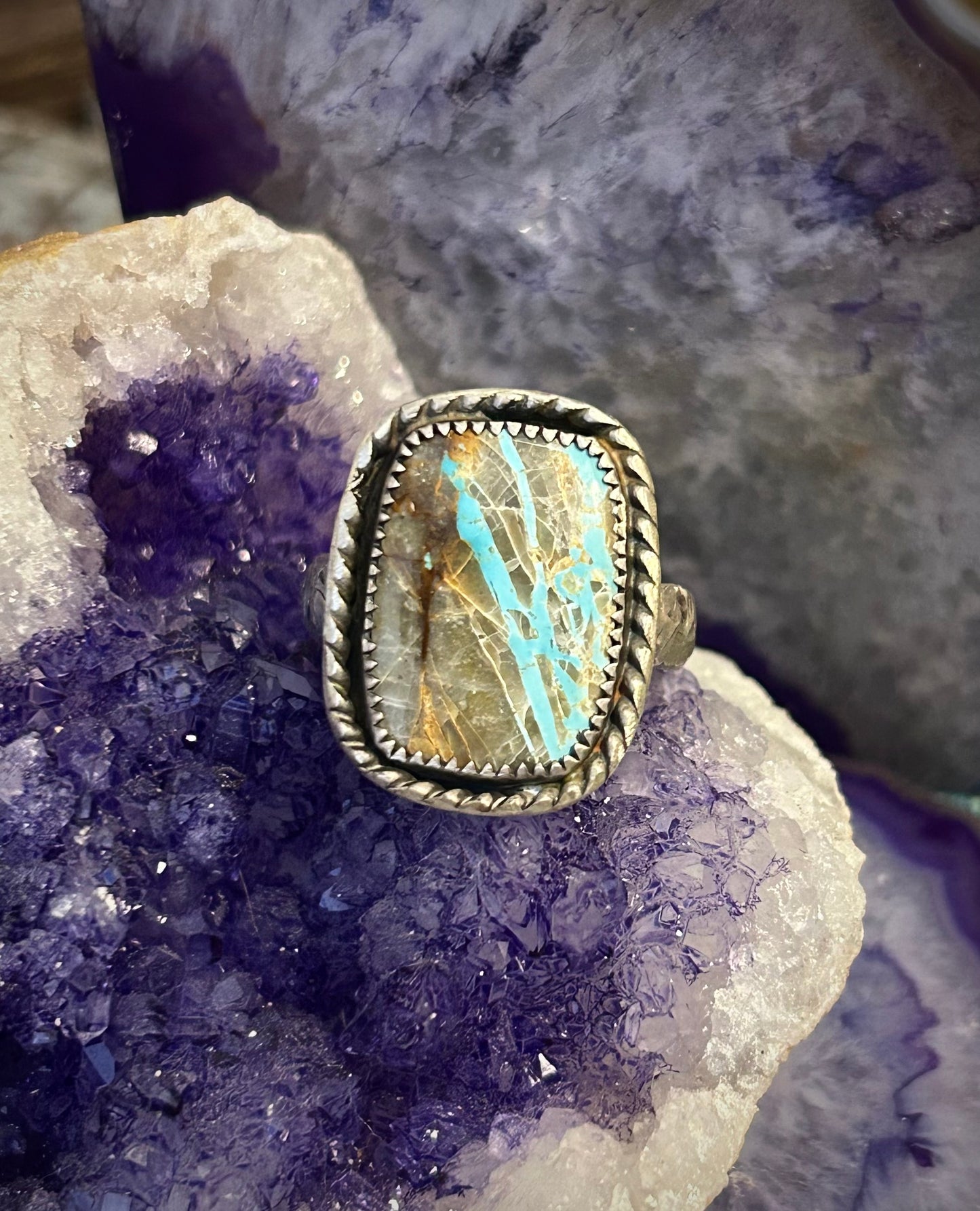GUZ LOVE NO.101 • Sterling Silver Roysten Ribbon Turquoise Ring • Size 6