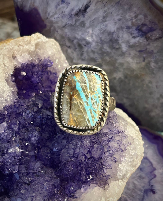 GUZ LOVE NO.101 • Sterling Silver Roysten Ribbon Turquoise Ring • Size 6