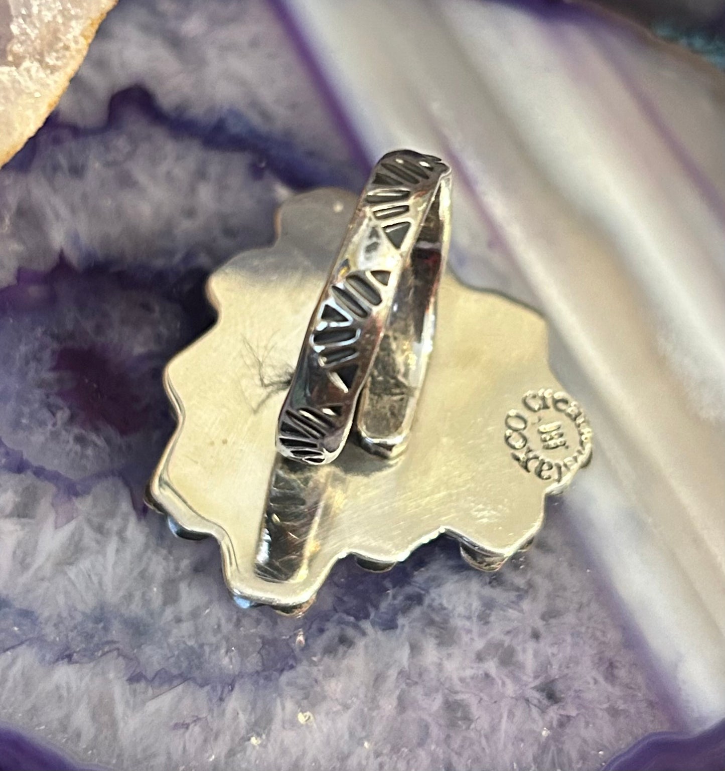 Taxco Mexico 950 Silver Hummingbird And Flowers Adjustable Ring