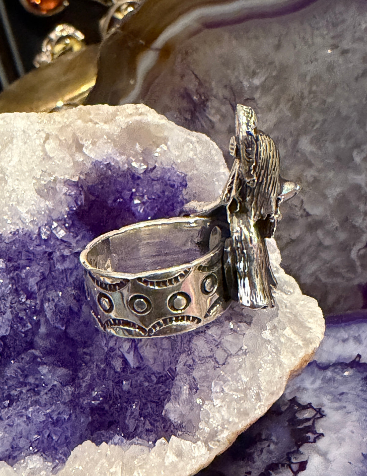 Sterling Silver Modern Taxco Mexico Cute Puppy Dog Ring Adjustable