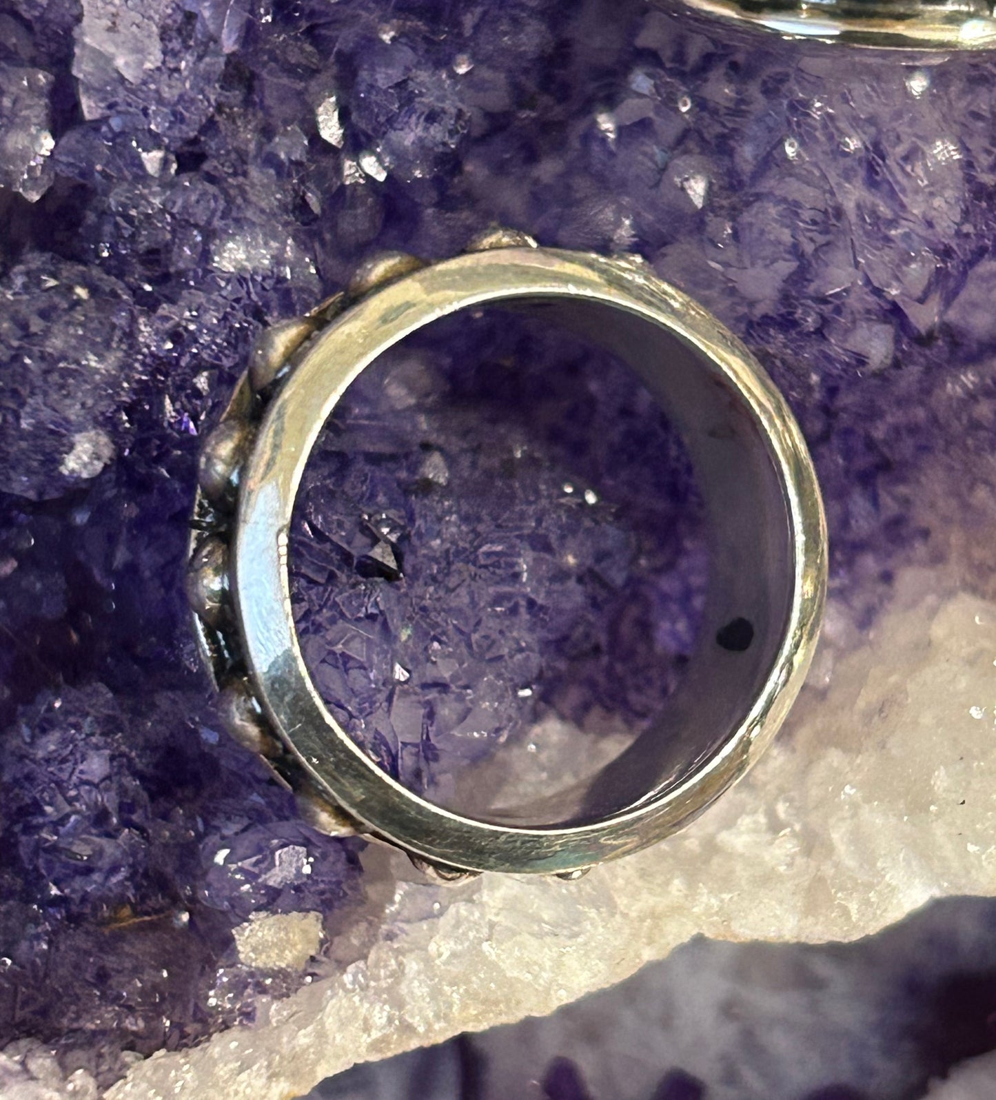Sterling Silver Taxco Mexico Ball Bead Ring