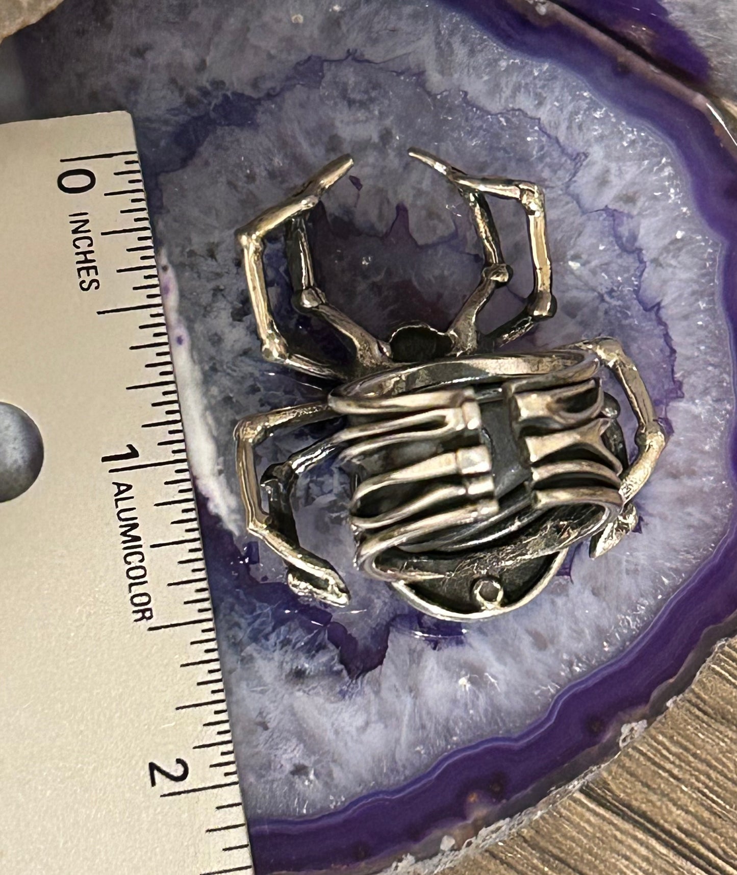 Sterling Silver Taxco Mexico Spider With Turquoise Ring Size 6-7