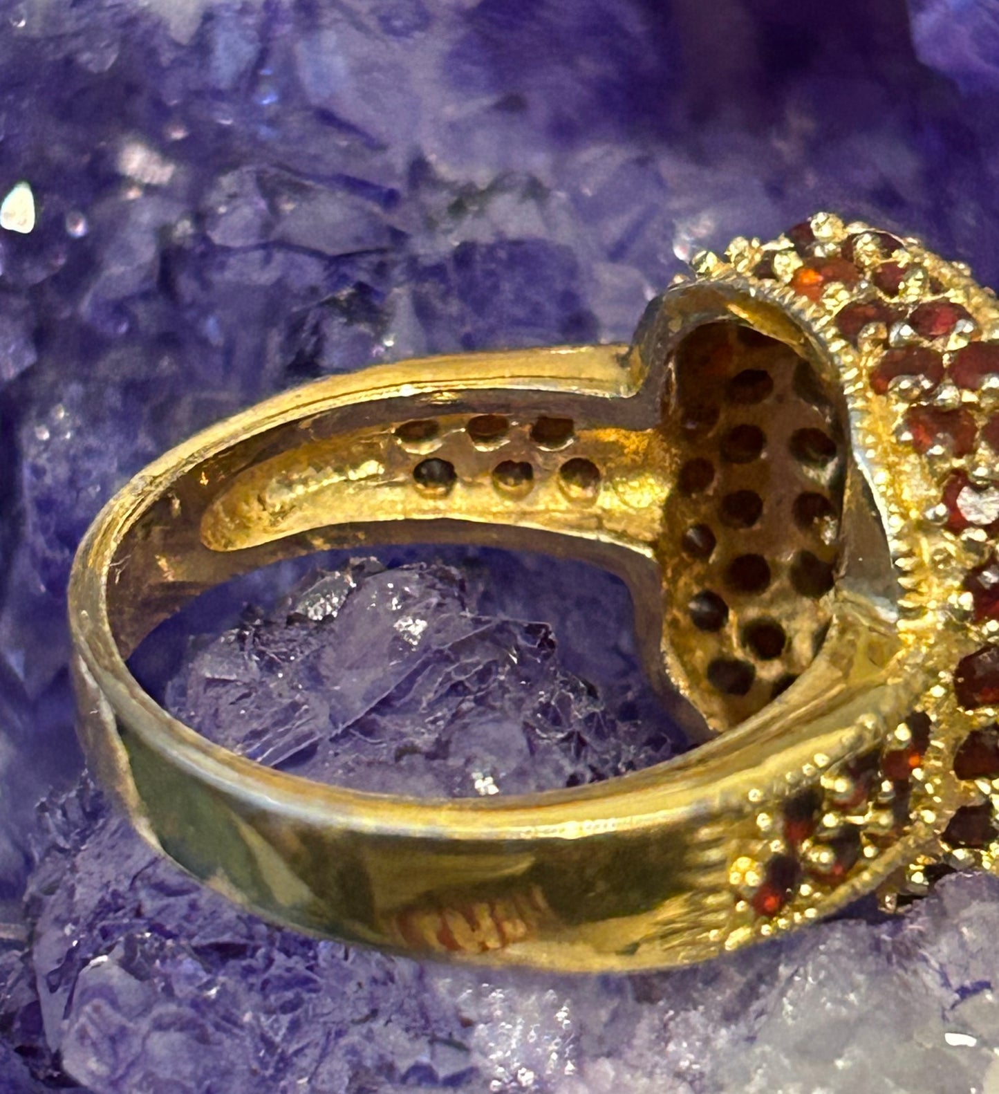 Vintage Gold Vermeil Over Sterling Silver Byzantine Style Ring • Size 8
