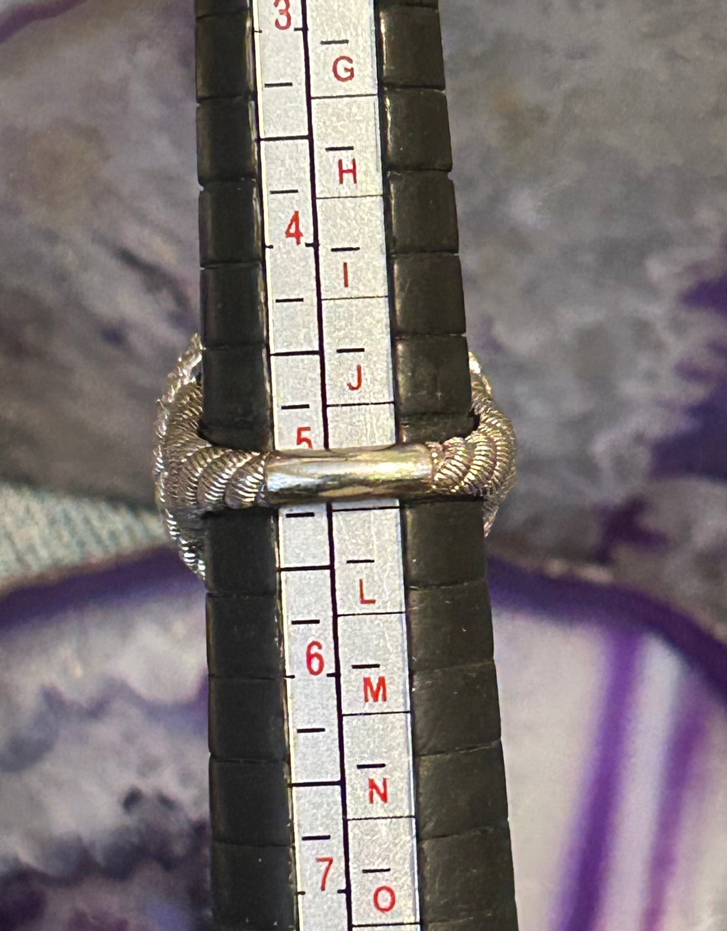 Judith Ripka Sterling Silver Chunky Purple CZ Rope Swirl Ring • Size 5