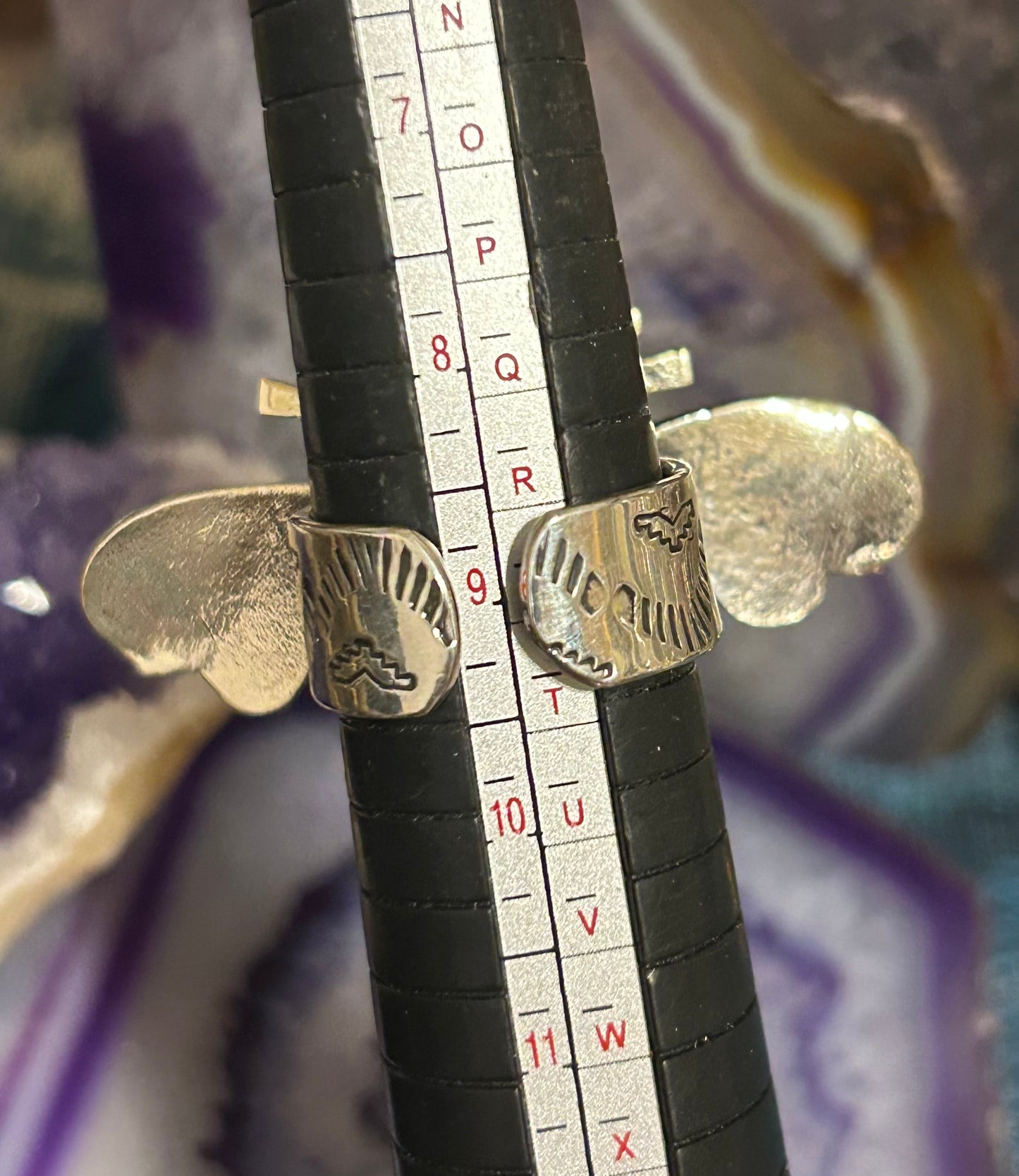 Sterling Silver Taxco Mexico Bee Insect Ring With Turquoise • Adjustable Size 7-9