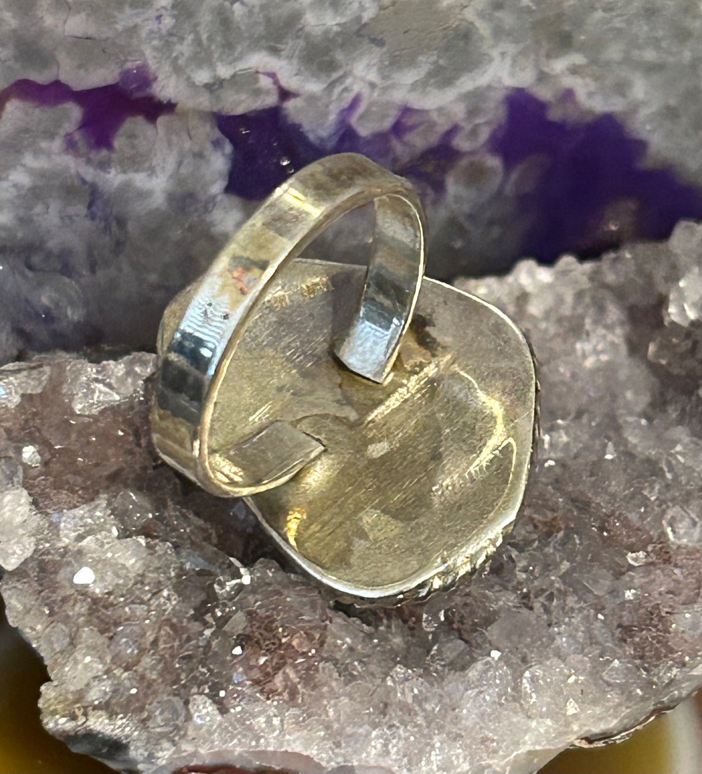 Sterling Silver Green Turquoise Single Stone Handmade Ring Size 8