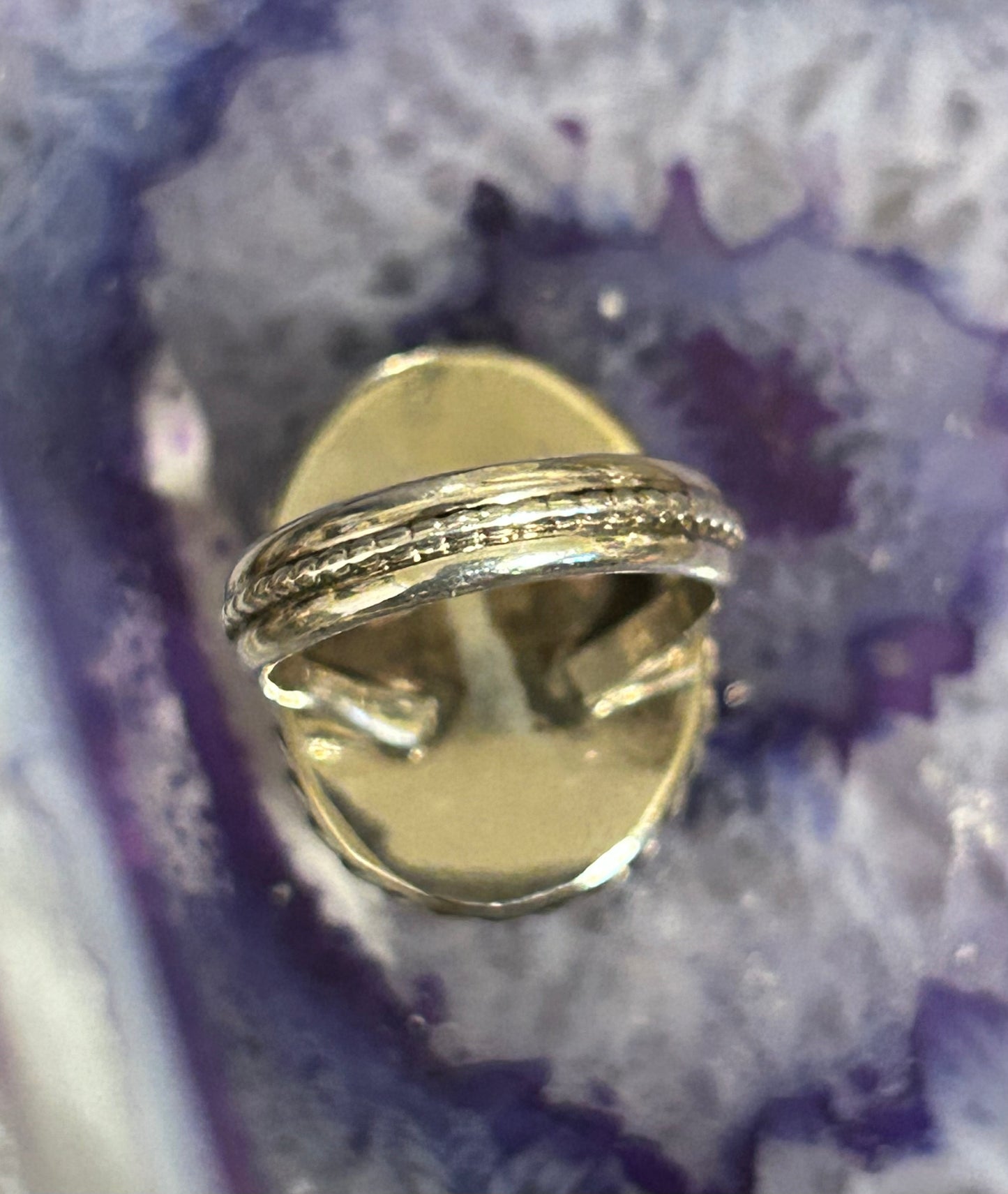 Sterling Silver Zuni Navajo Inlaid Cardinal Bird MOP Gemstone Ring Size 4