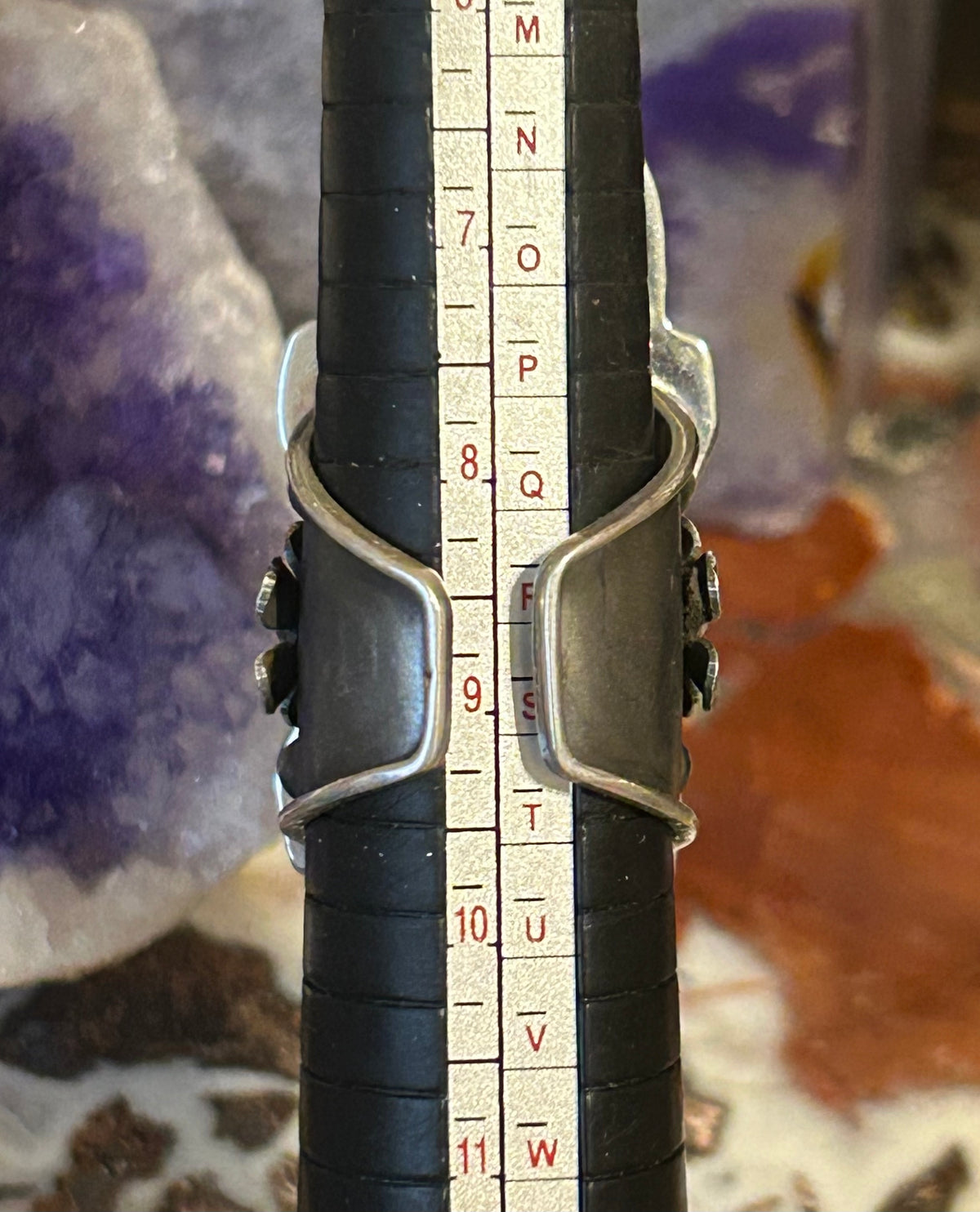 Sterling Silver Taxco Mexico Large Statement Ring w/ Turquoise & Onyx Sz 6.5-8.5