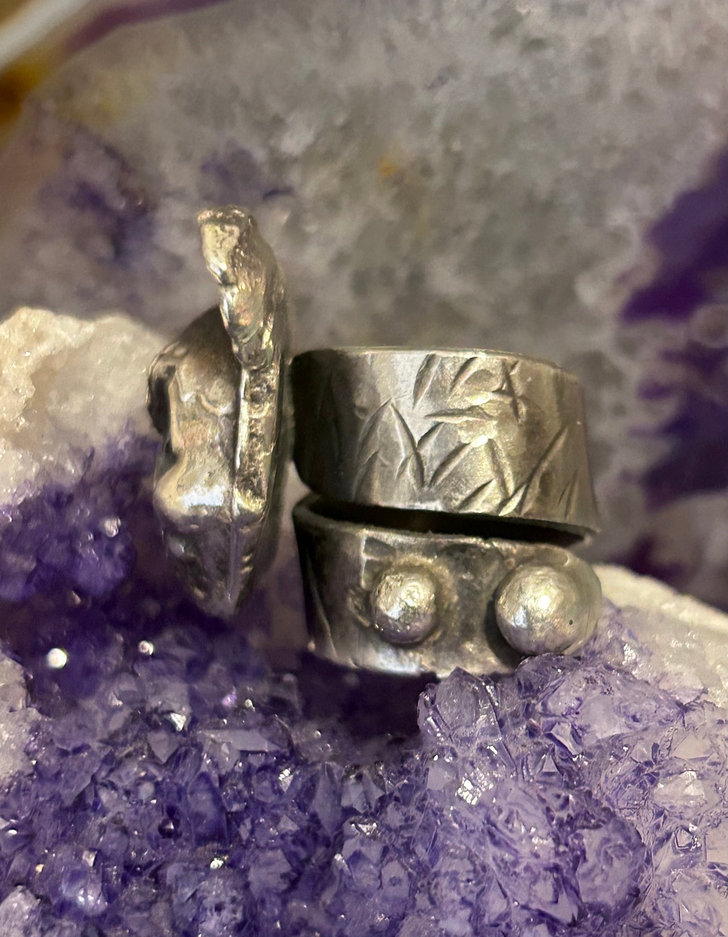 Sterling Silver GUZ LOVE “ZOMBIE MOUSE” Cast & Sculpted Bypass Ring