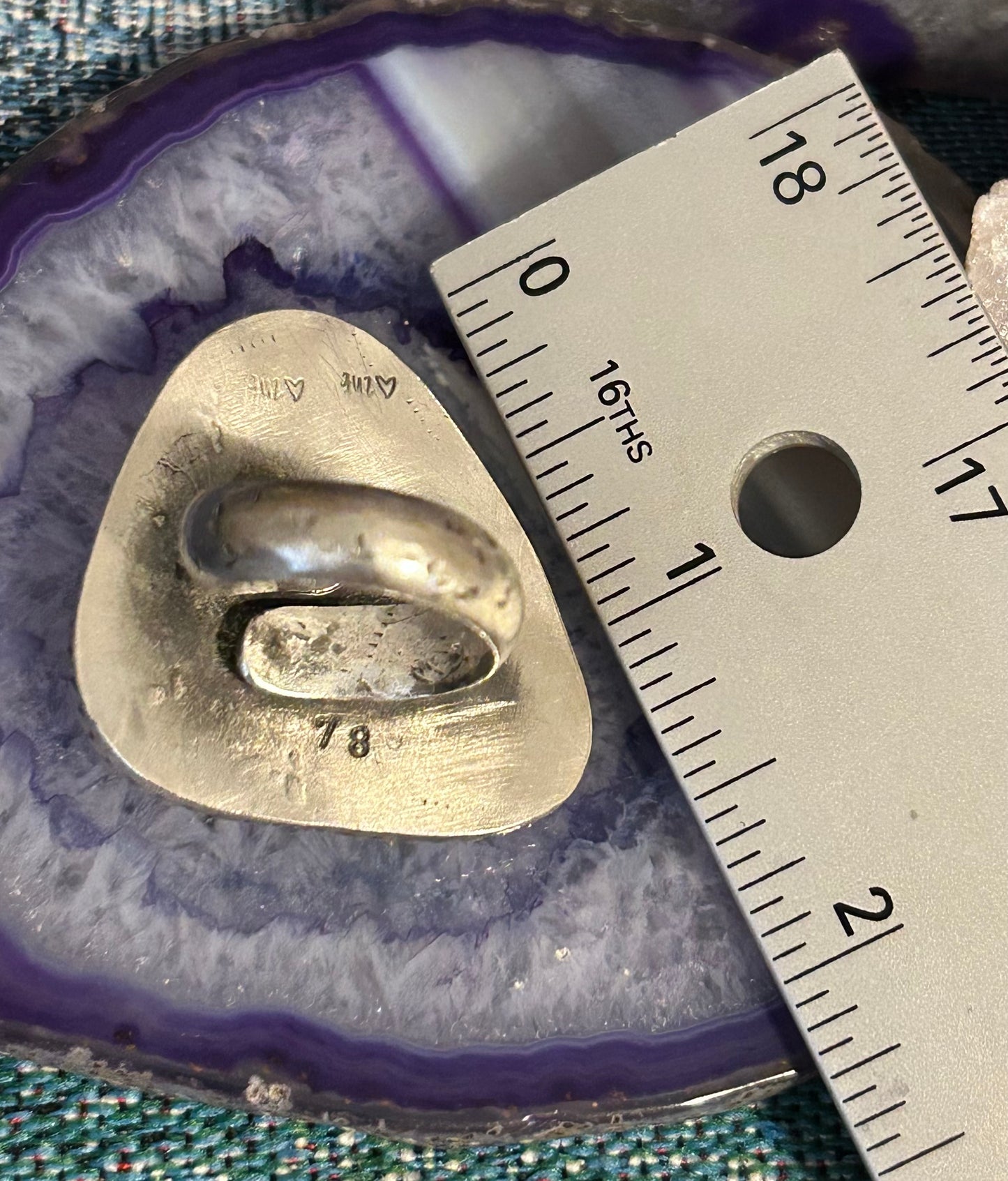 GUZ LOVE NO.78 • Sterling Silver Large Turquoise Adjustable Ring