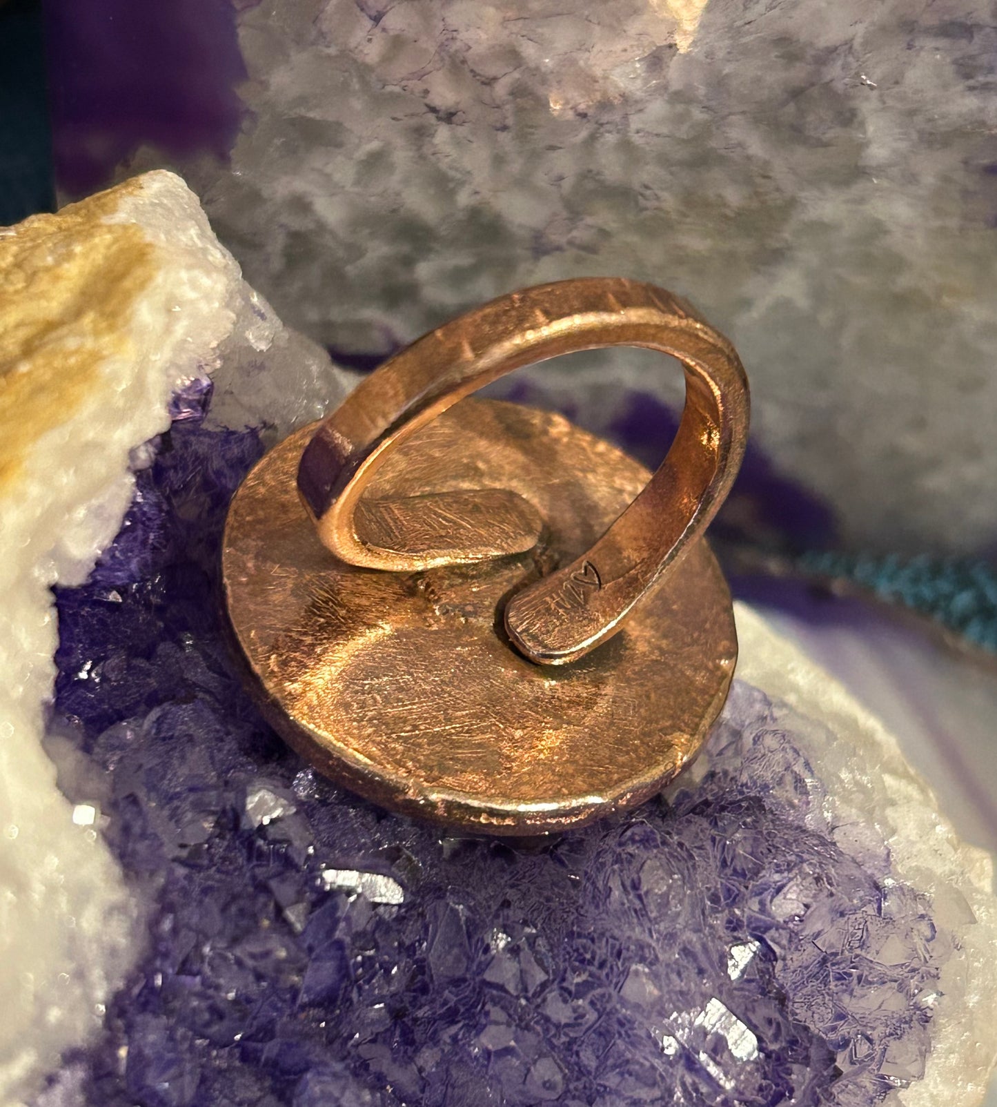 GUZ LOVE Copper SAD FACE Adjustable Ring