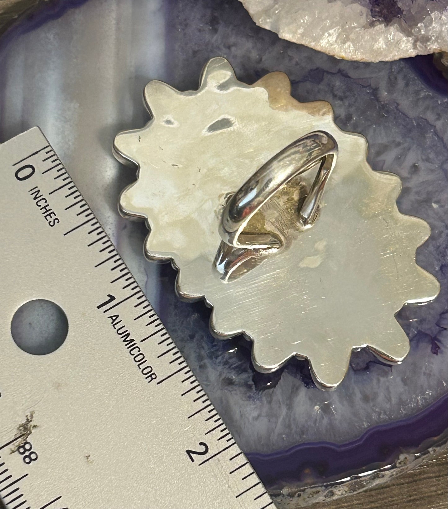 Sterling Silver Purple Mojave Large Multi-stone Ring Size 7