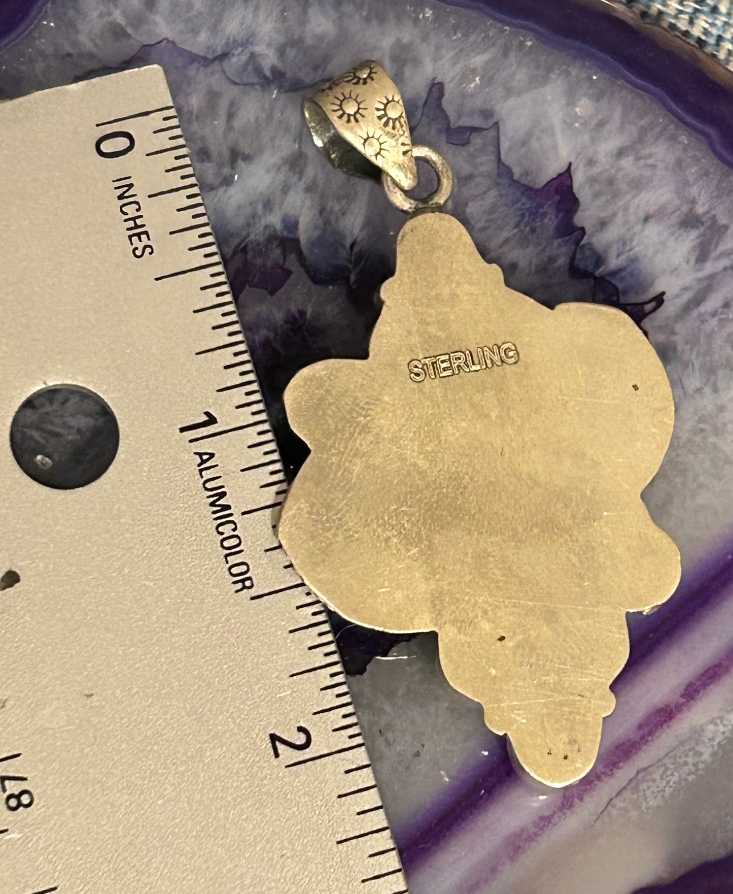 Sterling Silver Southwestern Turquoise & Bumblebee Jasper Heart Pendant