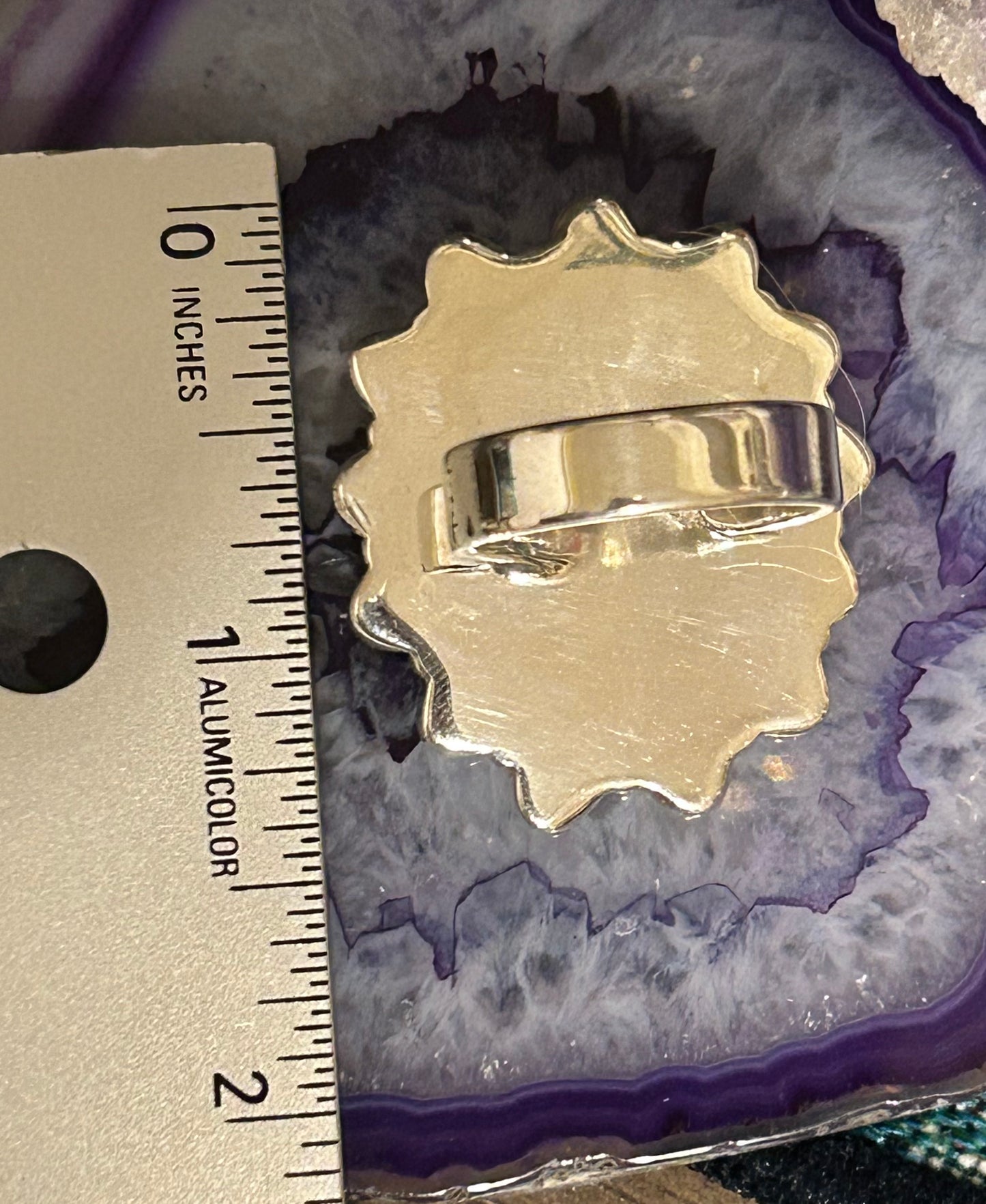 Sterling Silver Carved Jasper Skull With Green Opal Large Ring Adjustable