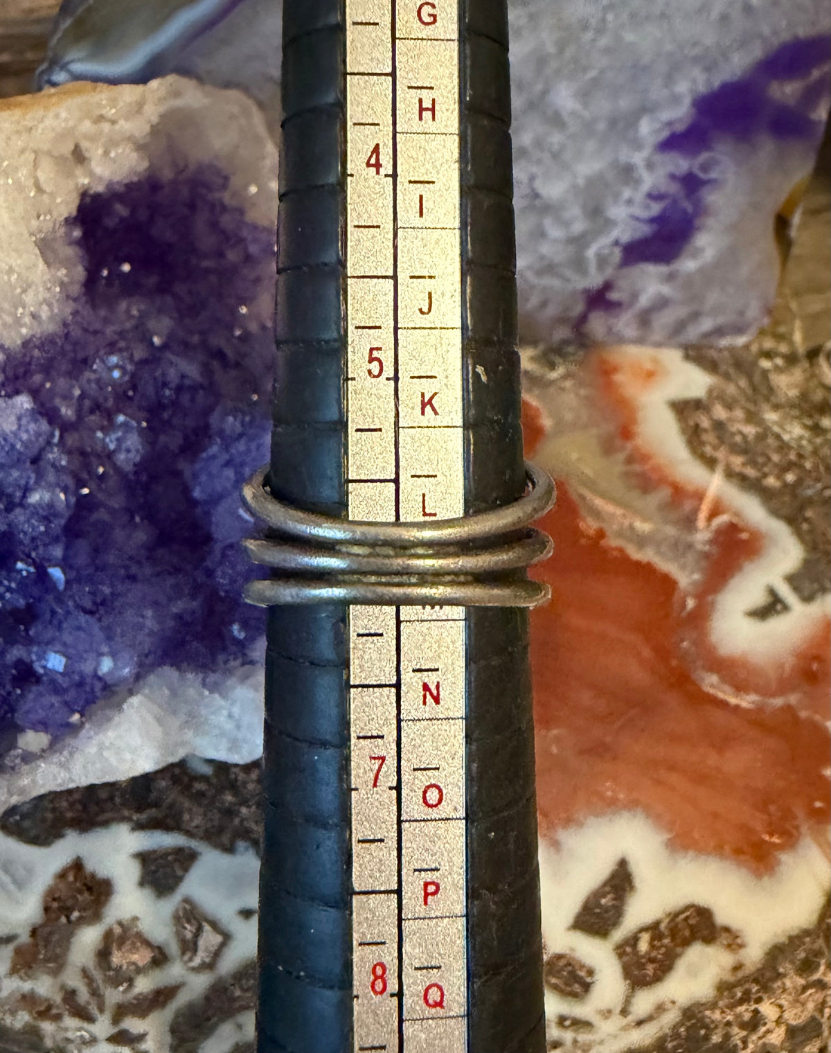 Vintage Sterling Silver Agate Stone Ring Size 6