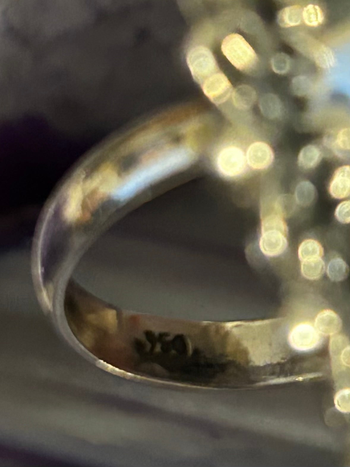 950 Silver Taxco Mexico Large Huge Amethyst Stone Heart Ring Adjustable