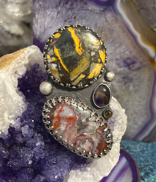 GUZ LOVE NO.89 • Sterling Silver Statement Multi-Stone Ring