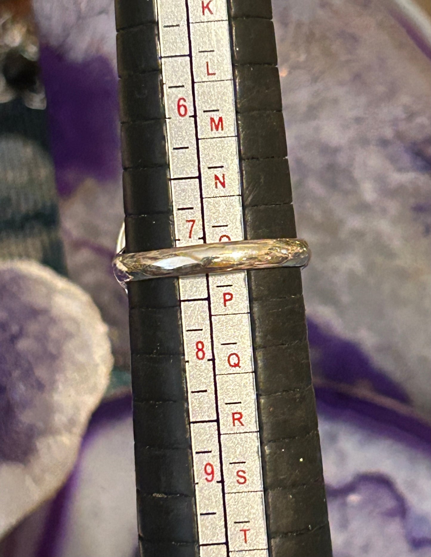 Sterling Silver And Labradorite Celestial Moon Face Ring Size 7