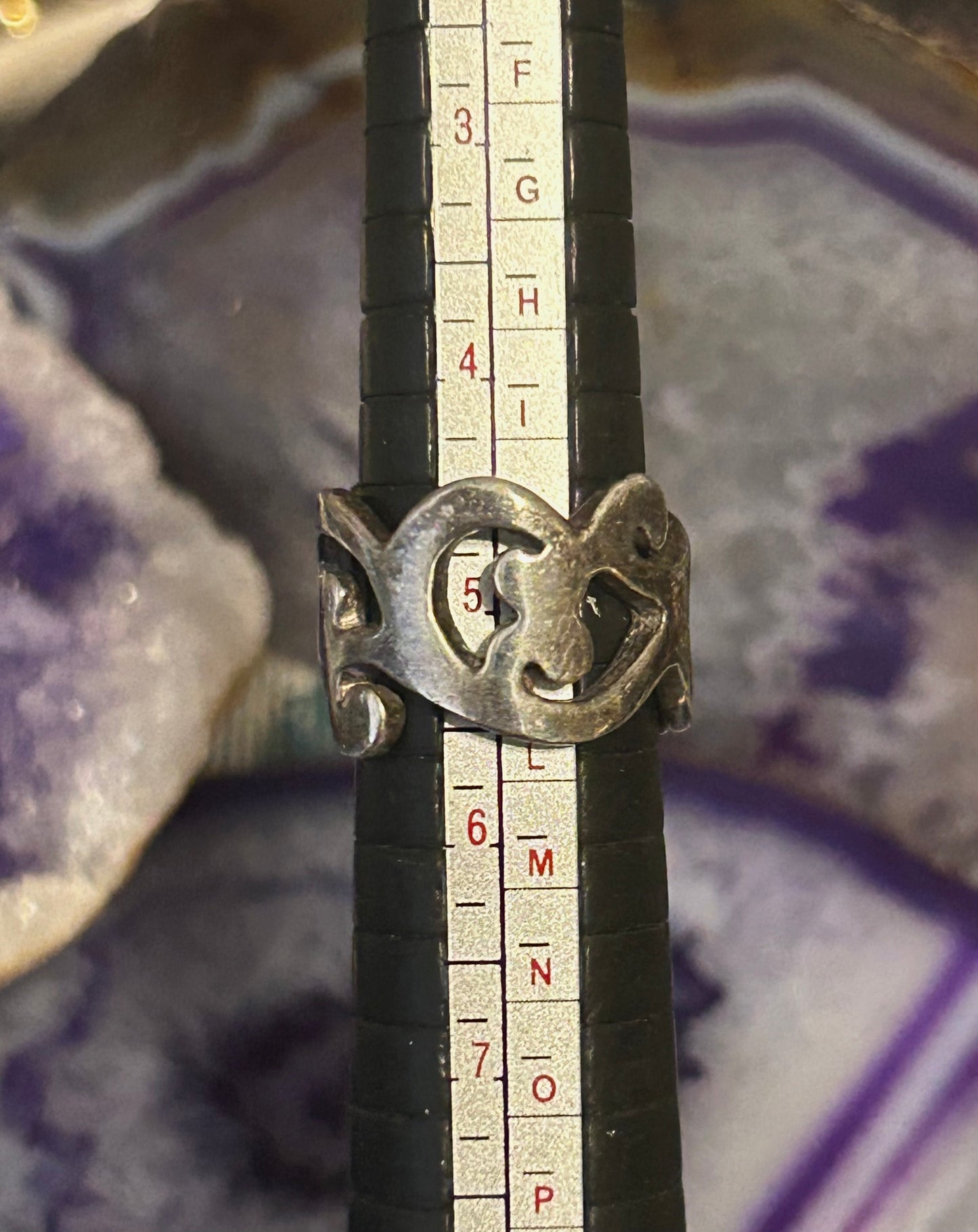 Sterling Silver Vintage Handmade Casted Square Turquoise Ring Size 5