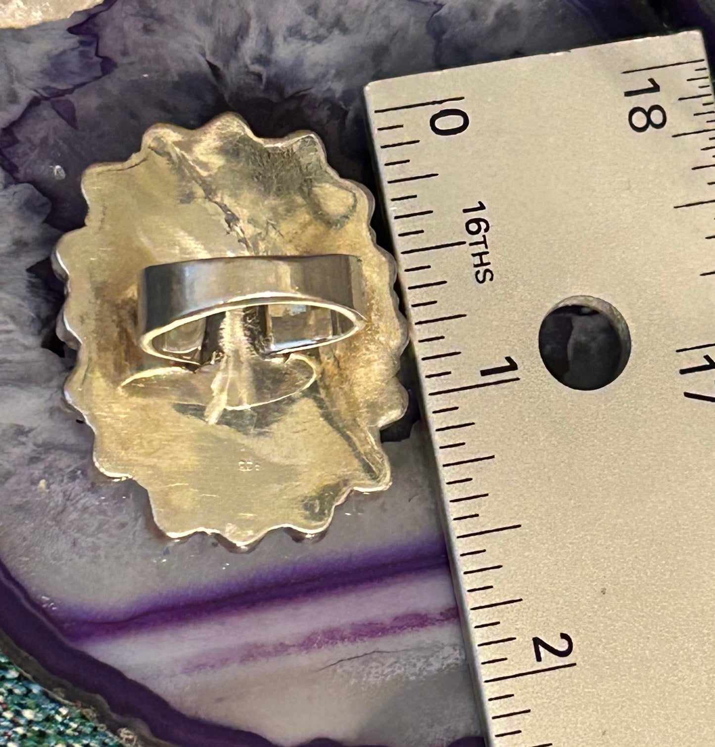 Sterling Silver White Buffalo & Moonstone Large Ring Size 6