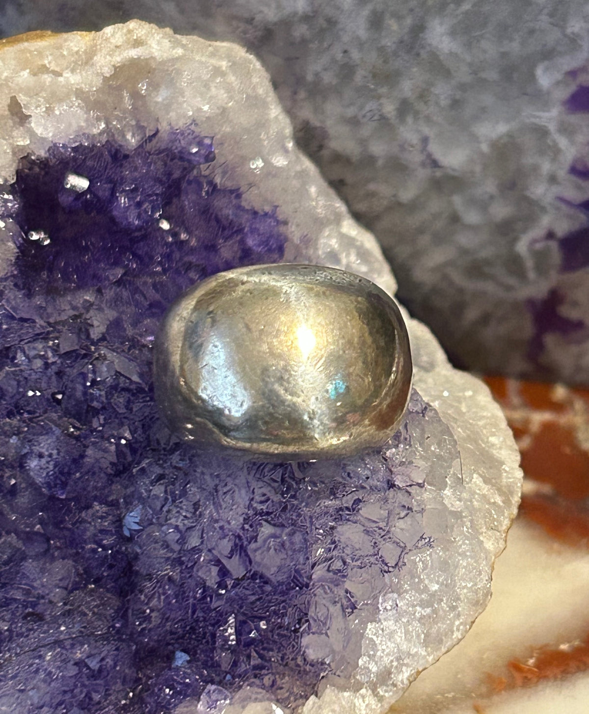 Vintage Sterling Silver Chunky Dome Ring Size 6.75
