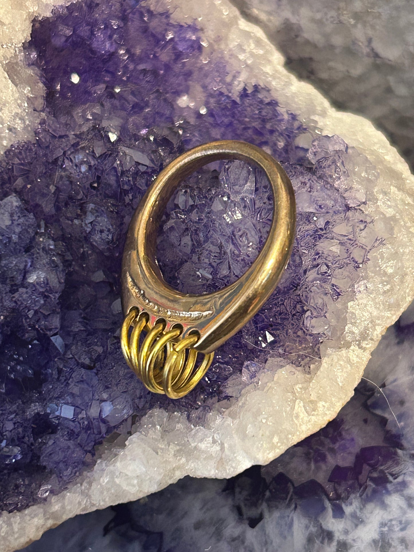 Handmade Casted Bronze Signet Style Fidget Ring by Mark • Size 7