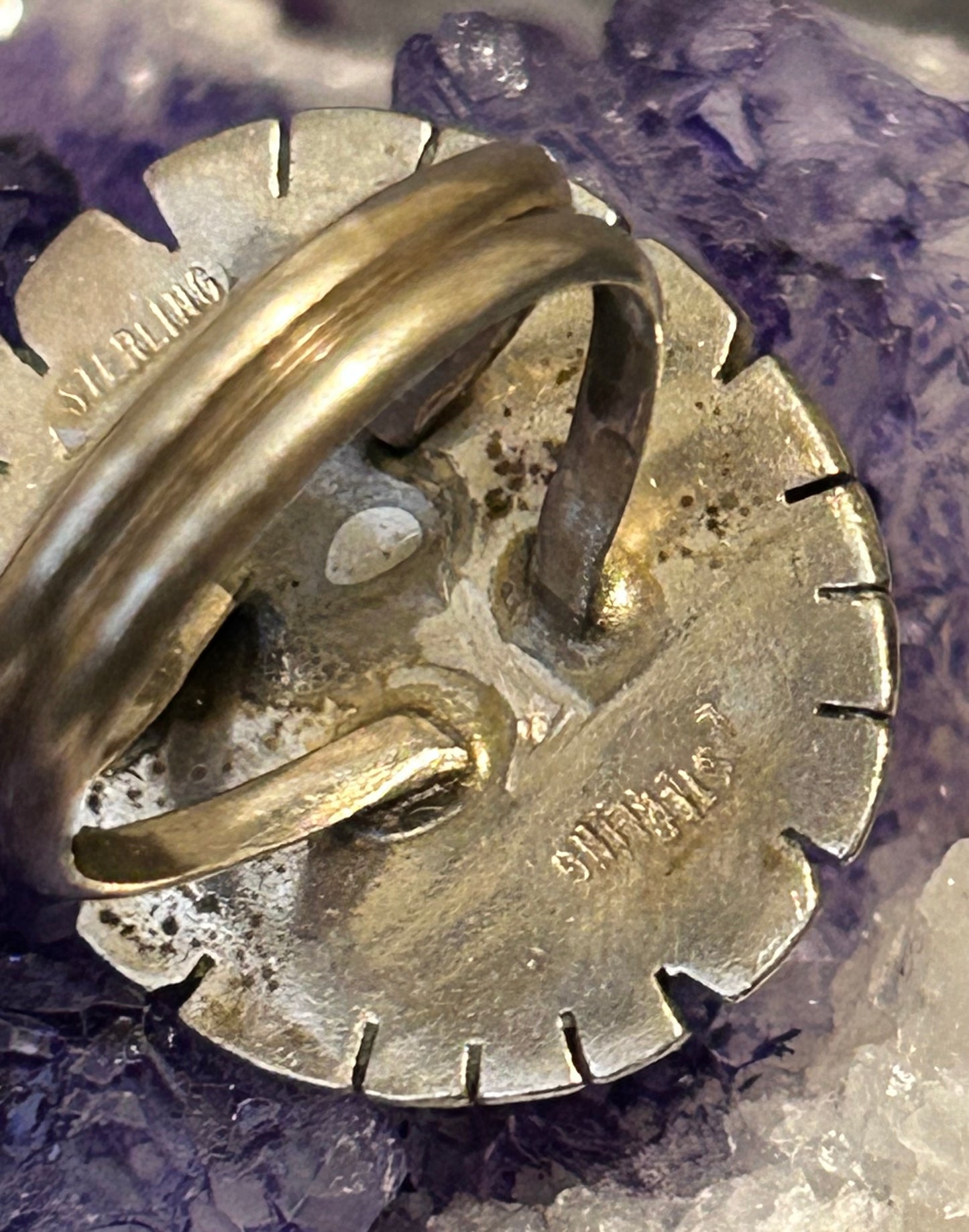 Sterling Silver Oval Natural Turquoise Ring • Size 7